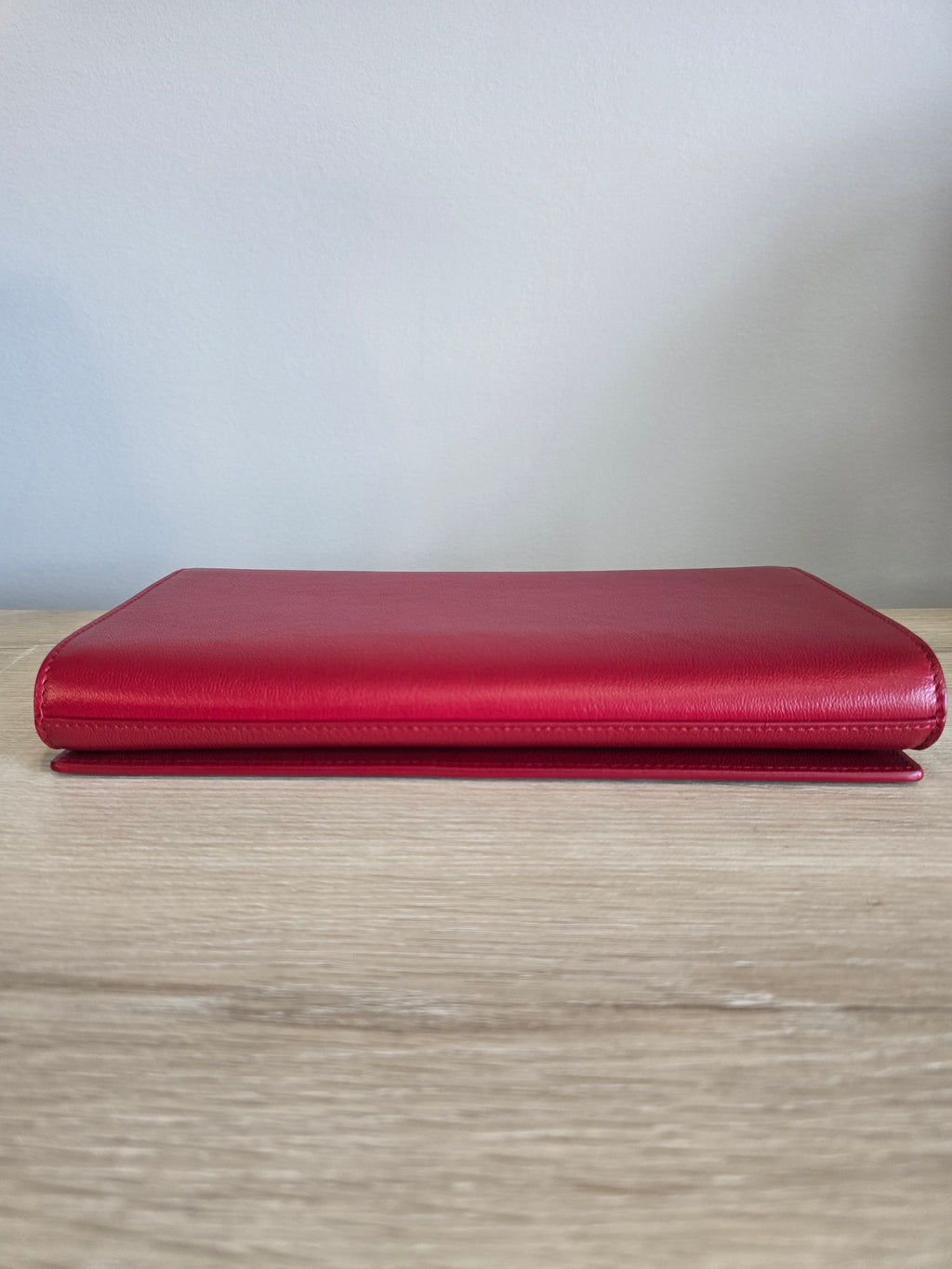 Saint Laurent Belle de Jour Clutch Red Leather Gold Hardware