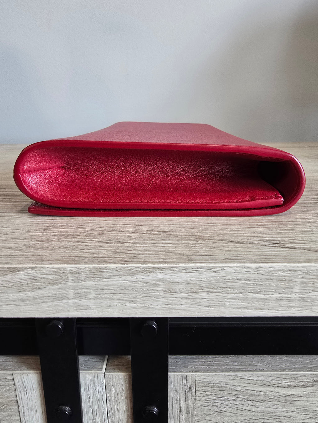 Saint Laurent Belle de Jour Clutch Red Leather Gold Hardware