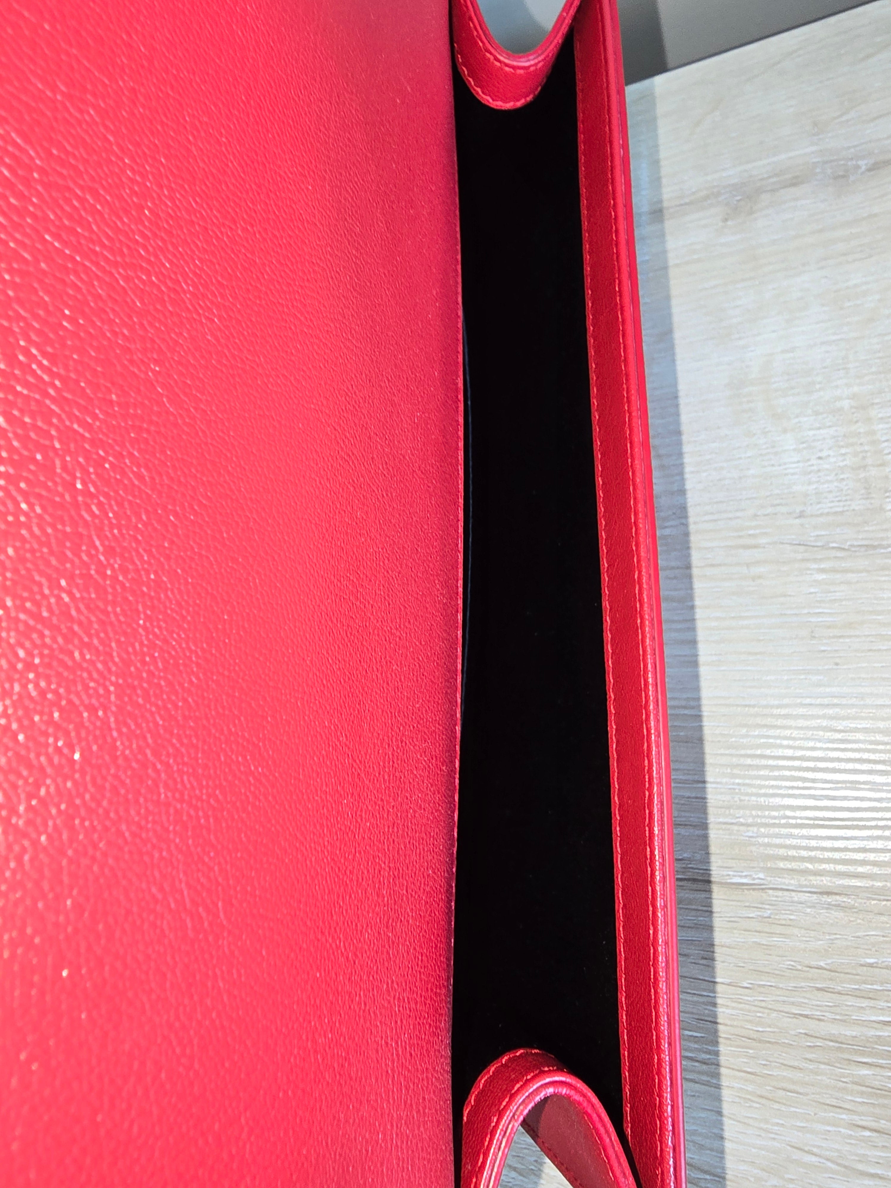 Saint Laurent Belle de Jour Clutch Red Leather Gold Hardware