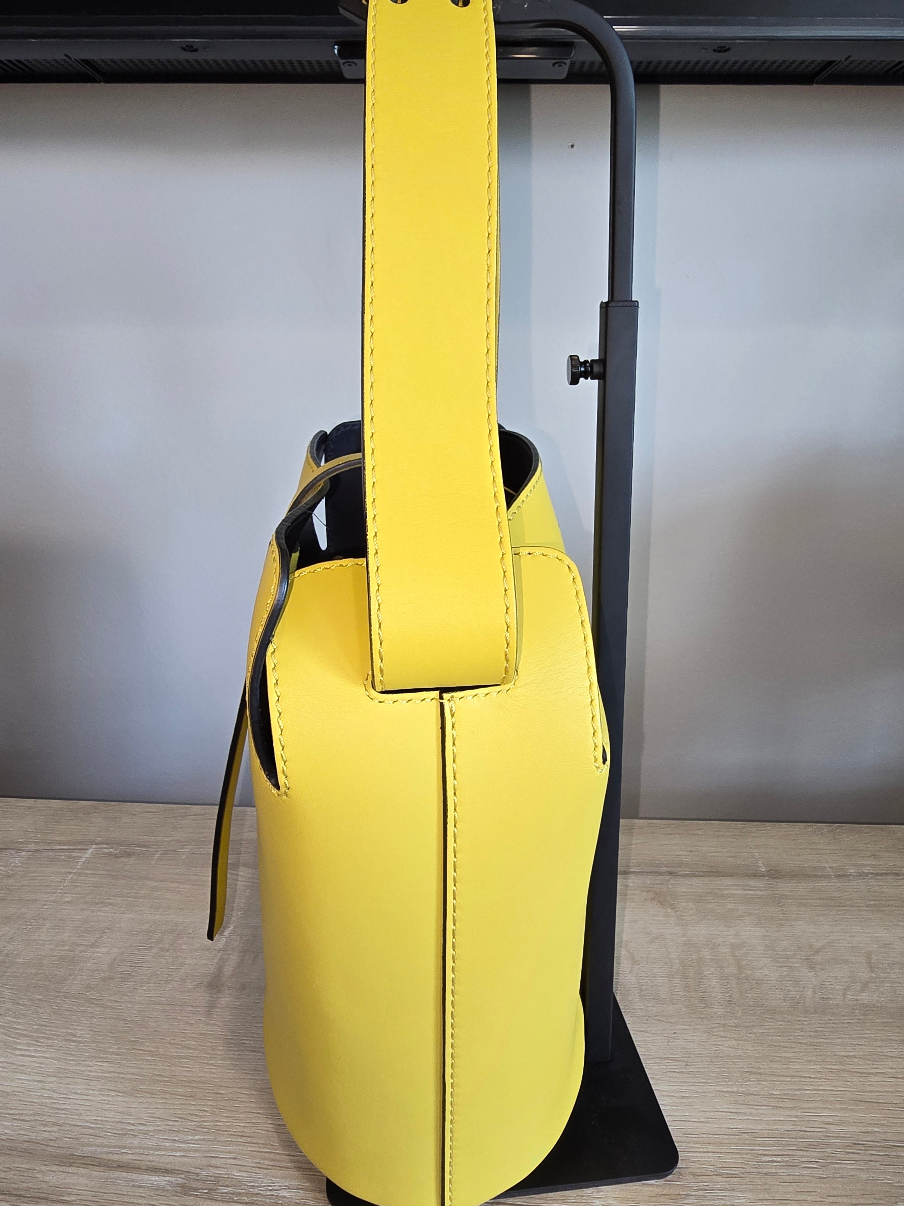 Burberry Small Leather Bucket Bag Yellow Gold Hardware