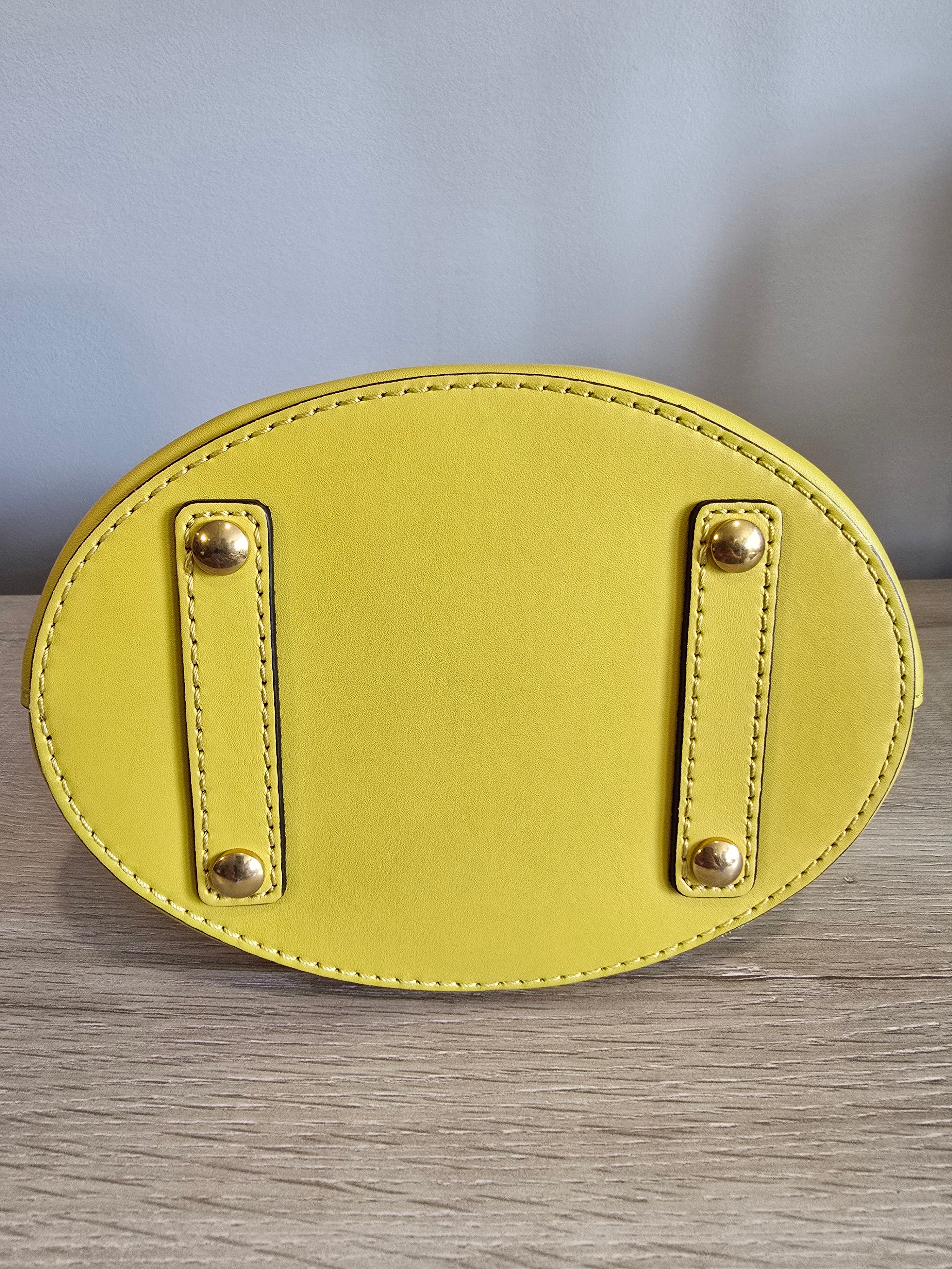 Burberry Small Leather Bucket Bag Yellow Gold Hardware