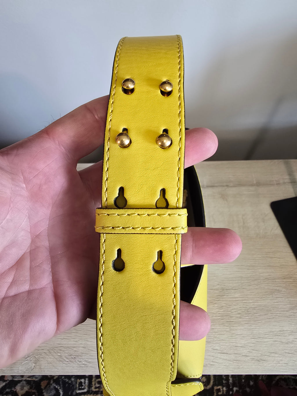 Burberry Small Leather Bucket Bag Yellow Gold Hardware