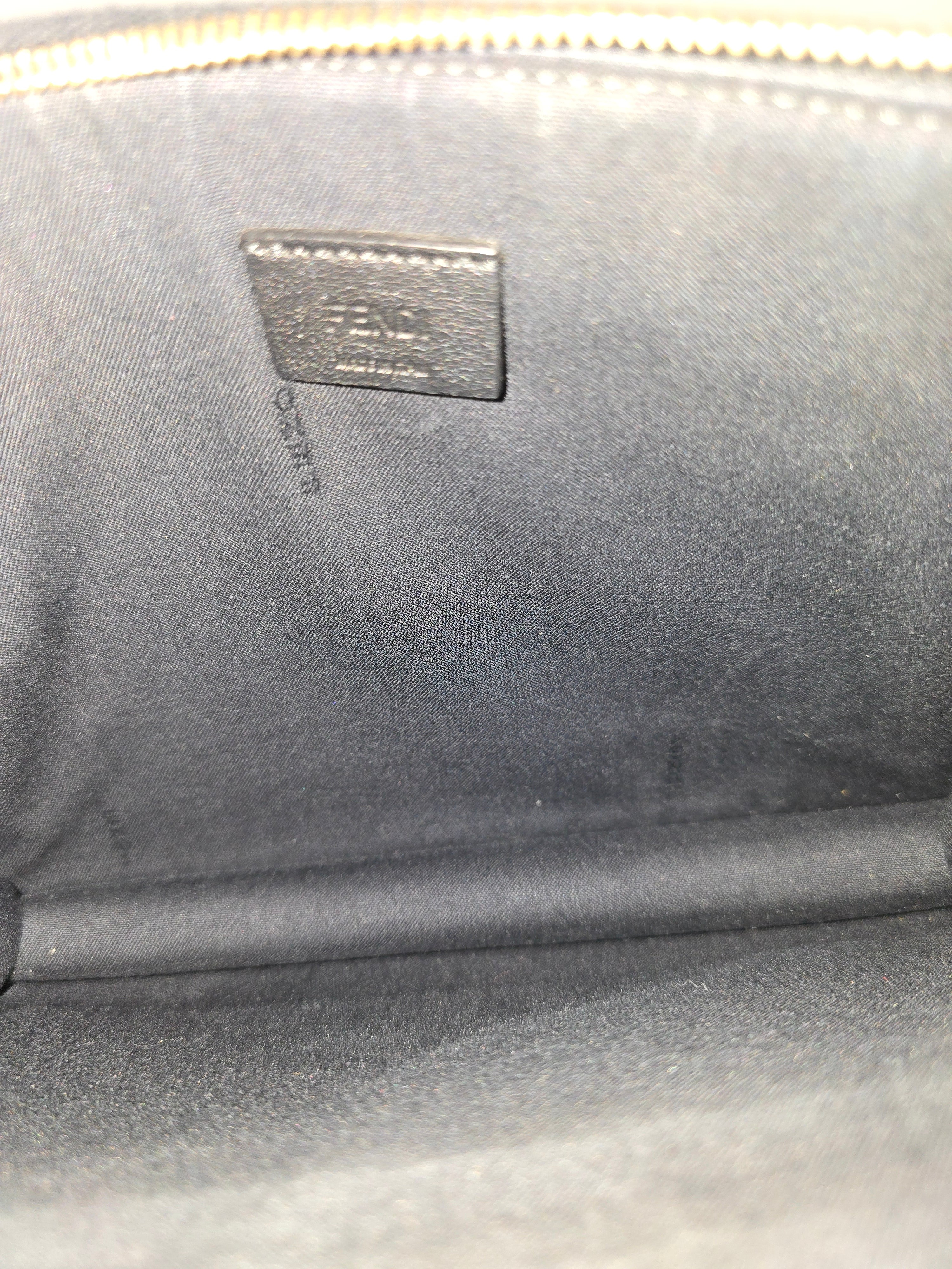 Fendi Monster Crossbody Bag Black Leather Gold Eyes Studs