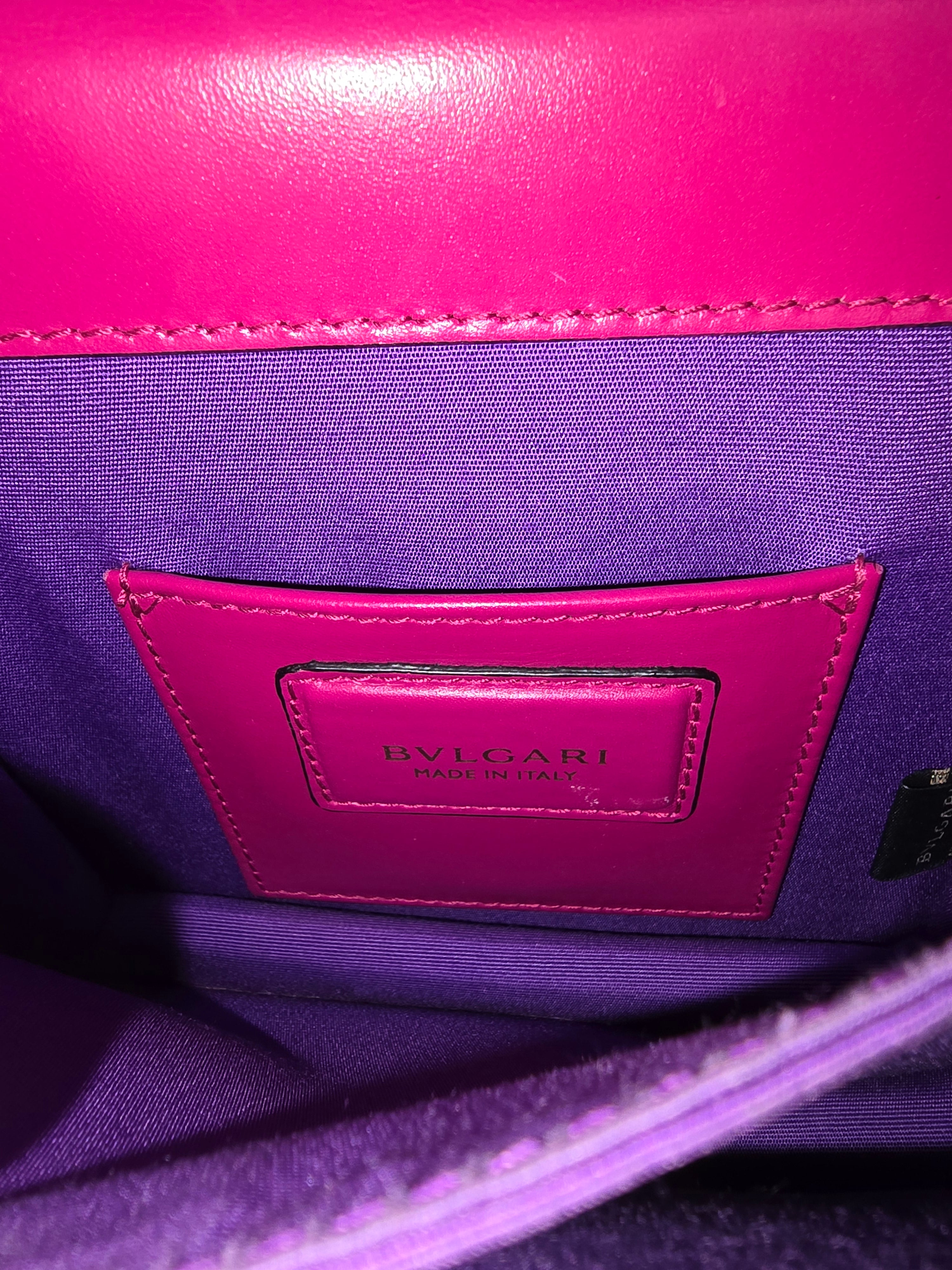 Bvlgari Serpenti Forever Small Top Handle Bag Pink Leather Gold Hardware
