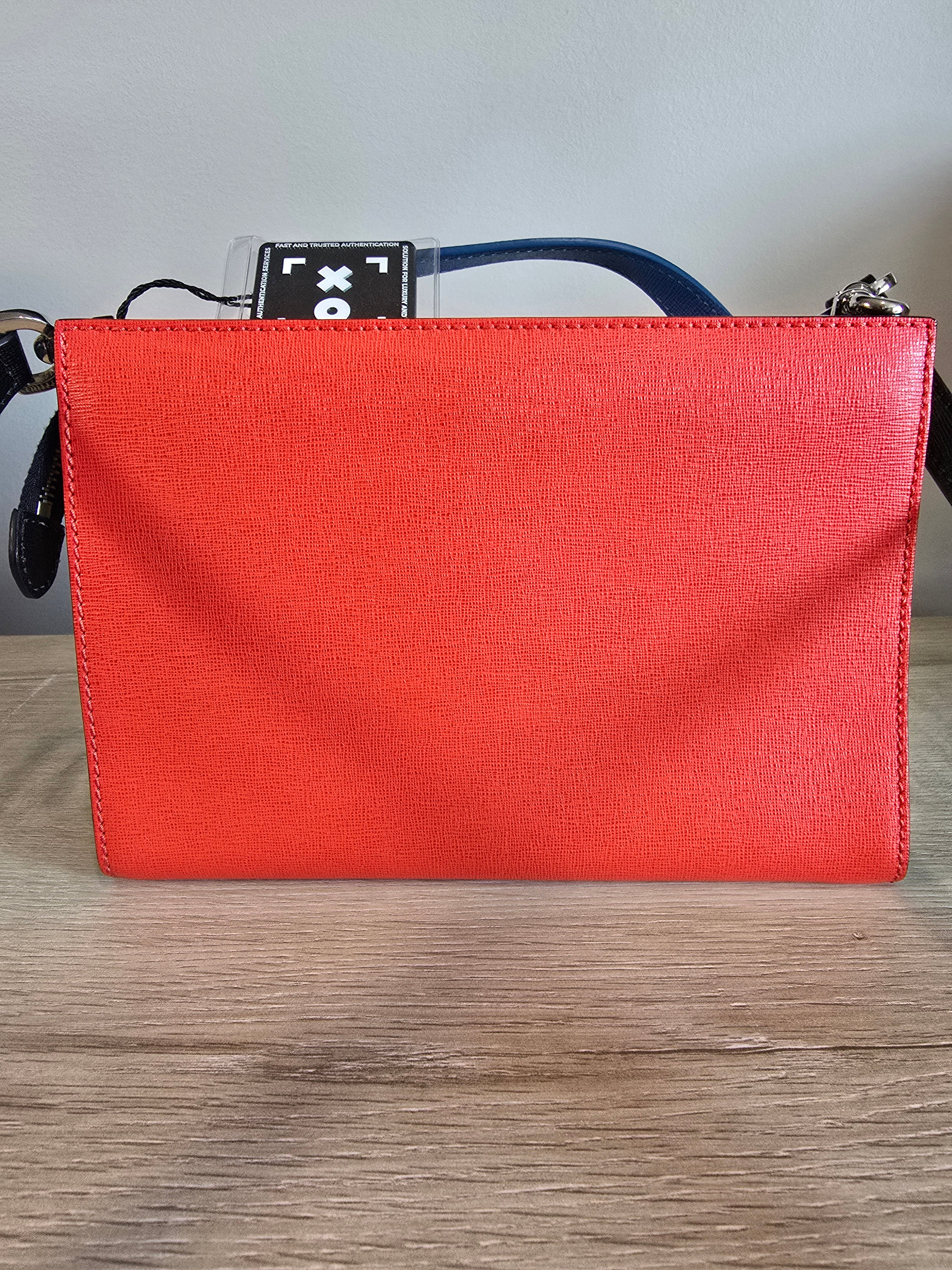 Fendi Monster Multicolor Top Handle Crossbody Bag Orange Blue Pink Silver Hardware