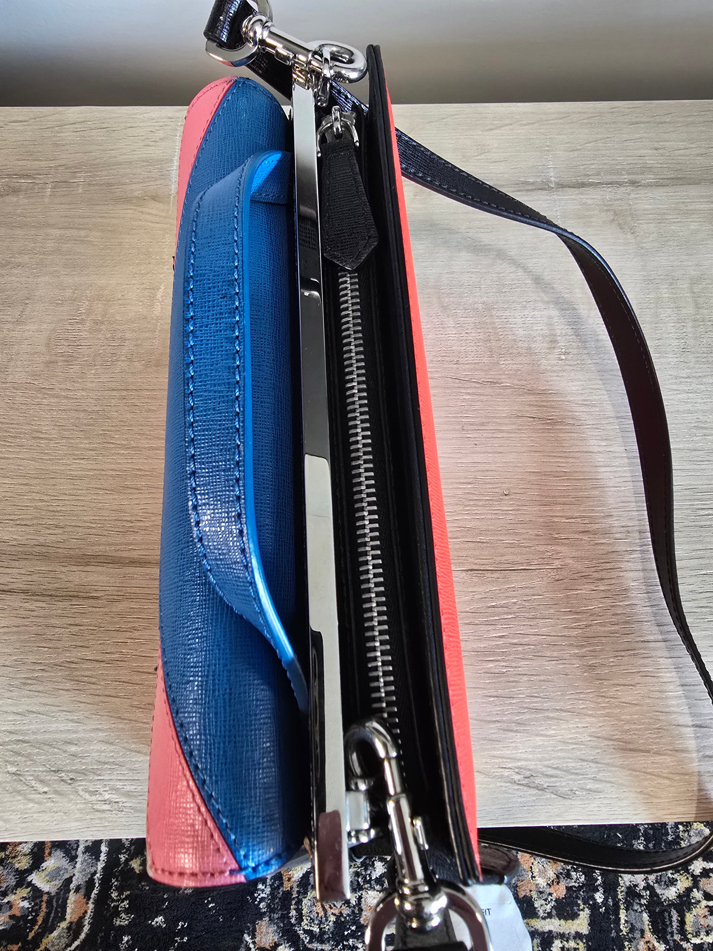 Fendi Monster Multicolor Top Handle Crossbody Bag Orange Blue Pink Silver Hardware