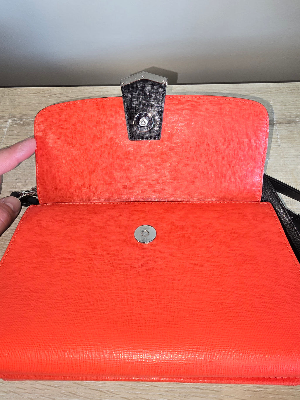Fendi Monster Multicolor Top Handle Crossbody Bag Orange Blue Pink Silver Hardware