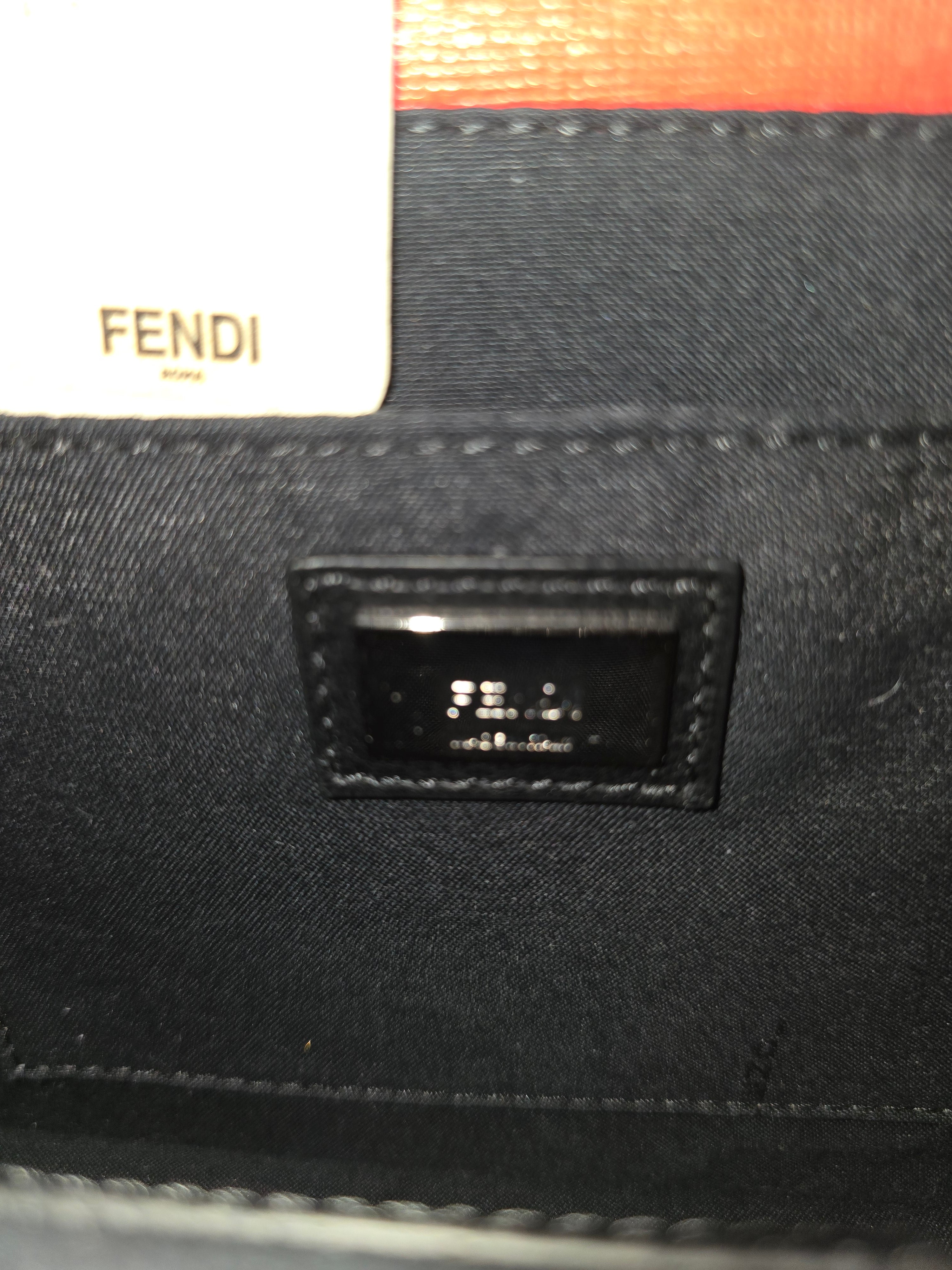 Fendi Monster Multicolor Top Handle Crossbody Bag Orange Blue Pink Silver Hardware