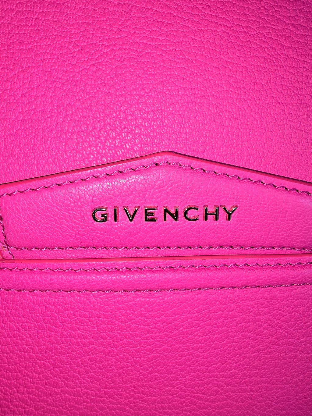Givenchy Antigona Envelope Clutch Bright Pink Grained Leather Gold Hardware