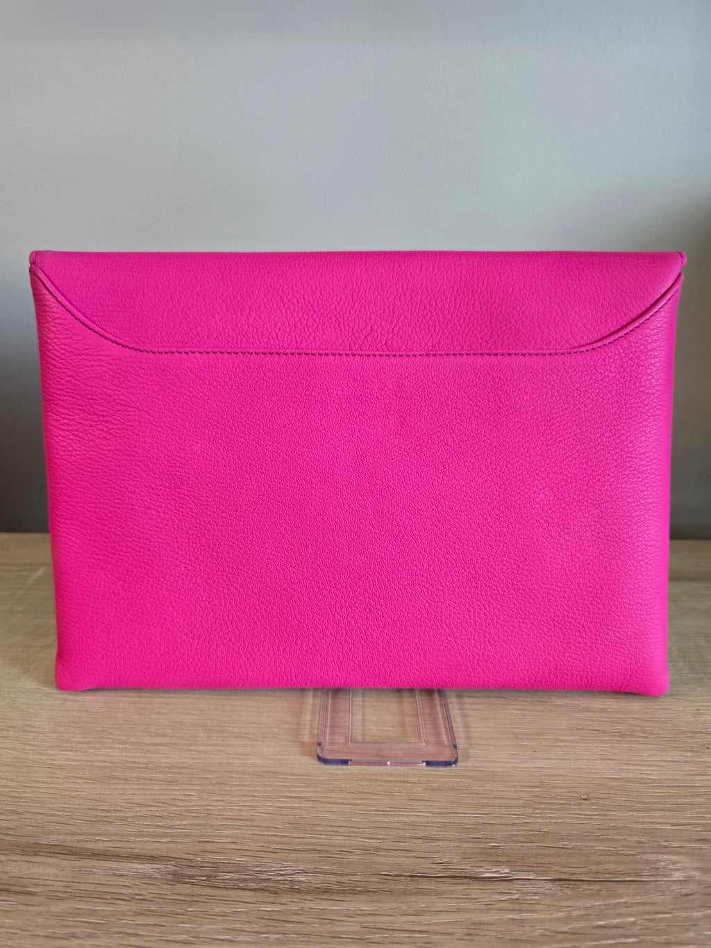 Givenchy Antigona Envelope Clutch Bright Pink Grained Leather Gold Hardware