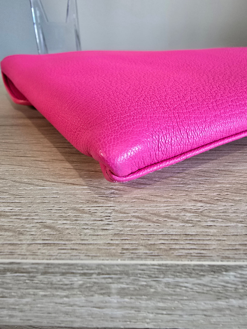 Givenchy Antigona Envelope Clutch Bright Pink Grained Leather Gold Hardware