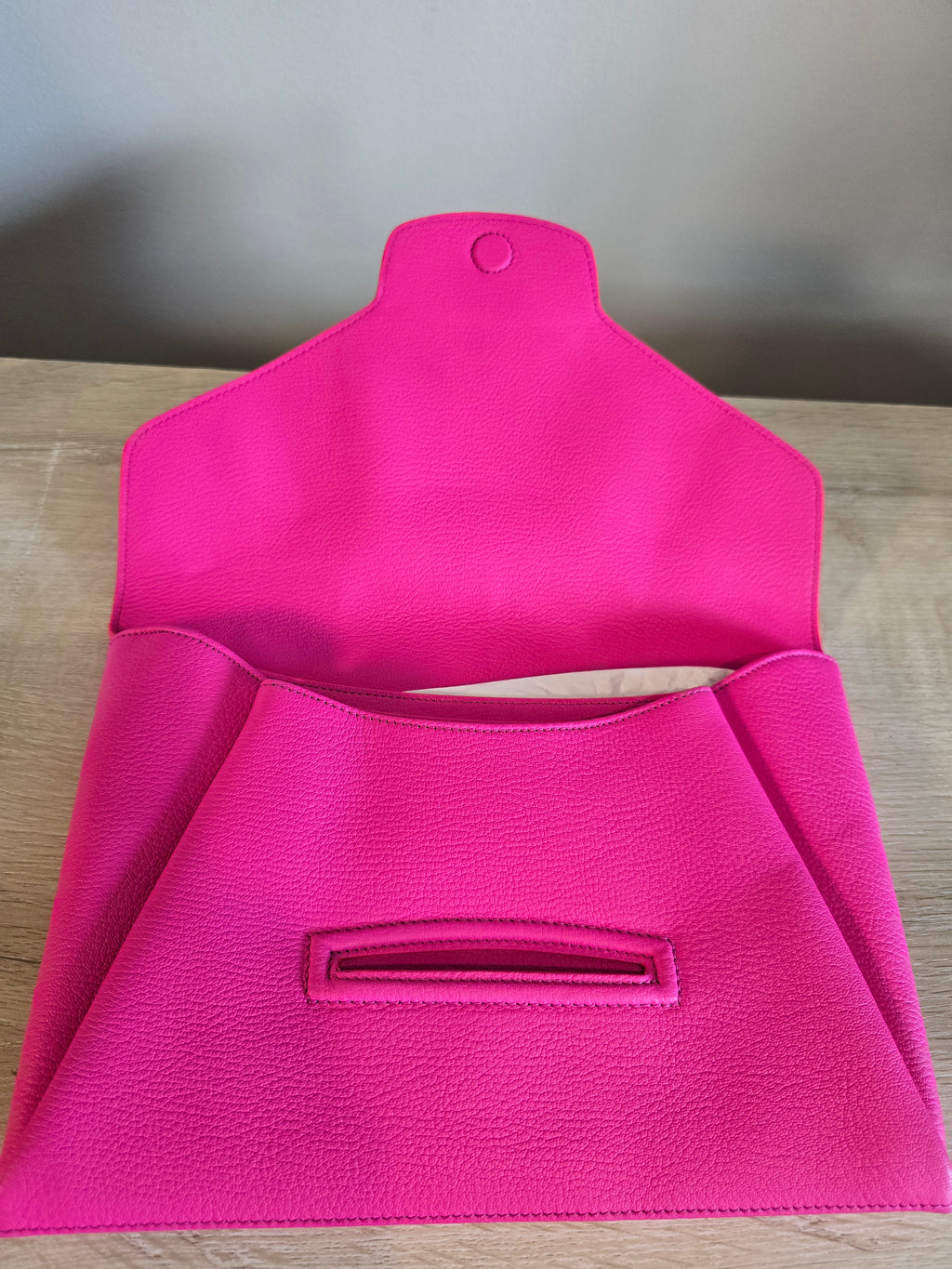 Givenchy Antigona Envelope Clutch Bright Pink Grained Leather Gold Hardware