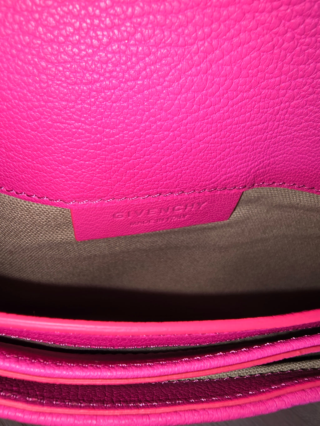 Givenchy Antigona Envelope Clutch Bright Pink Grained Leather Gold Hardware