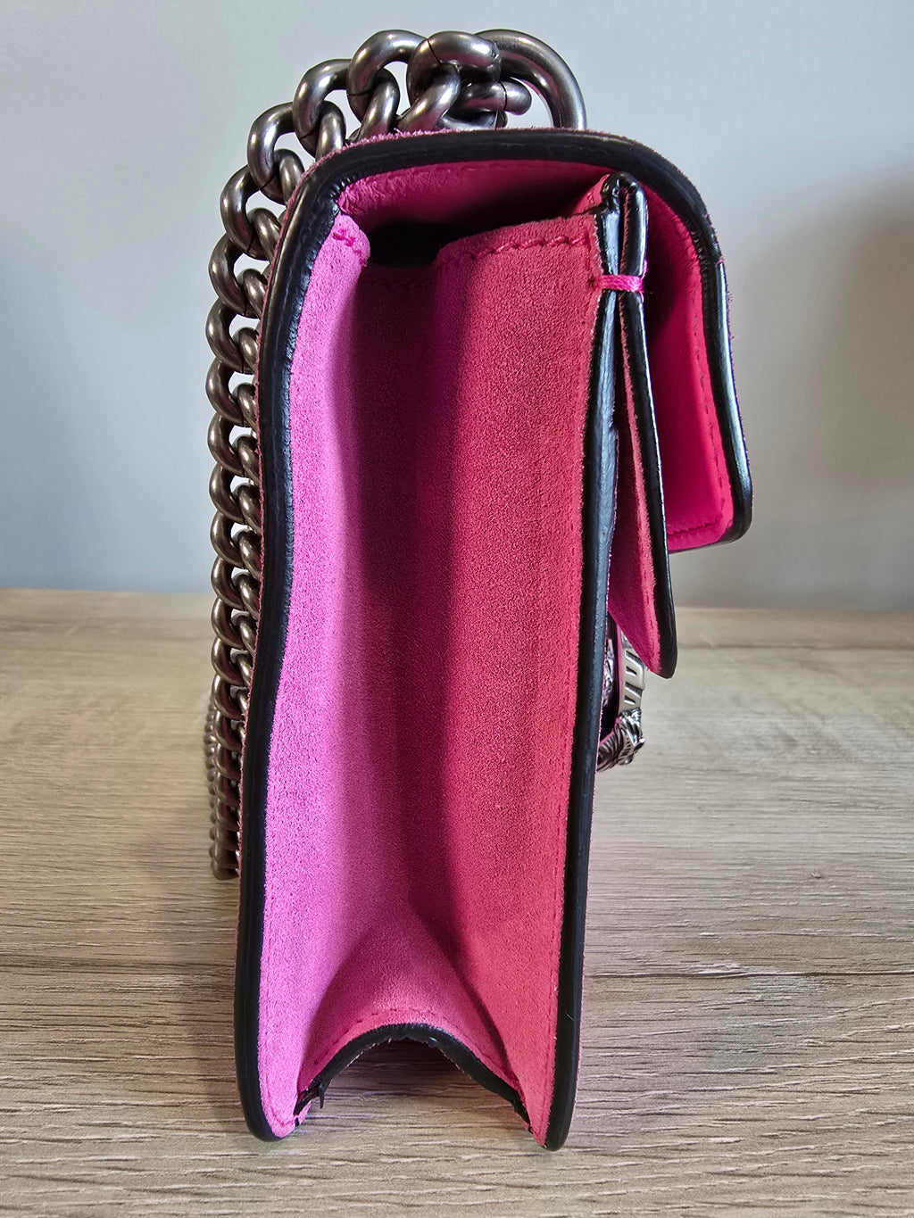 Gucci Dionysus Small Suede Shoulder Bag Pink Silver Hardware