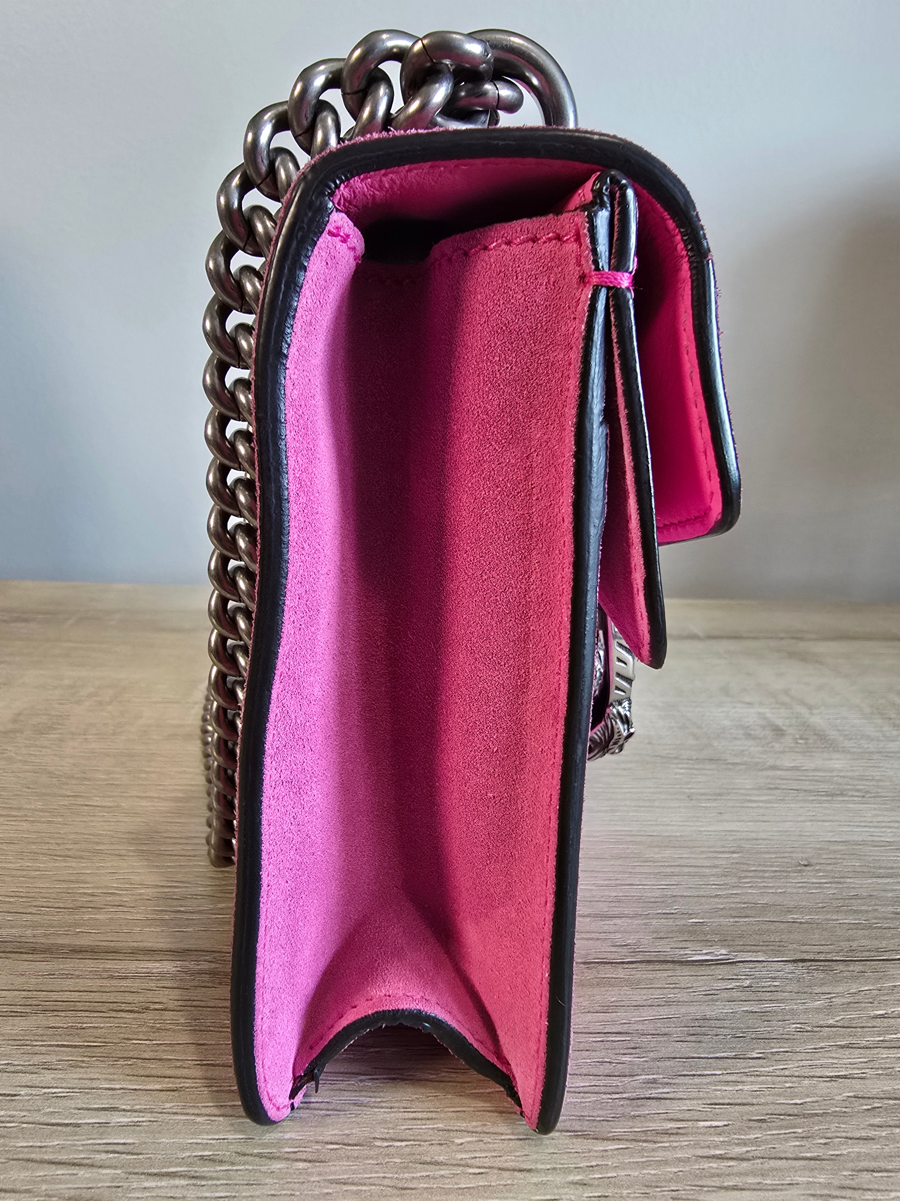 Gucci Dionysus Small Suede Shoulder Bag Pink Silver Hardware