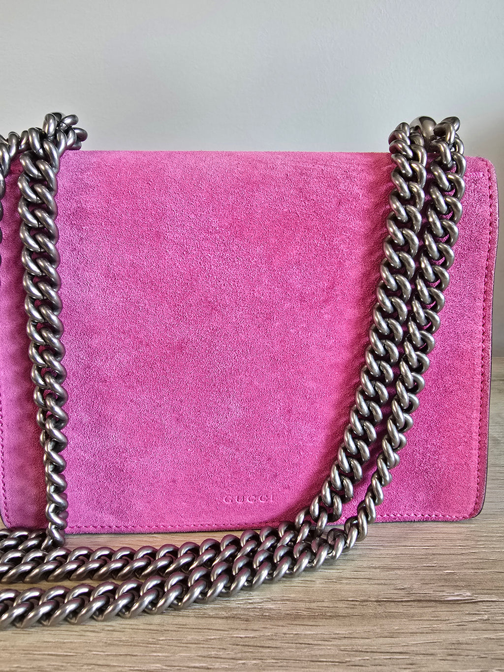 Gucci Dionysus Small Suede Shoulder Bag Pink Silver Hardware