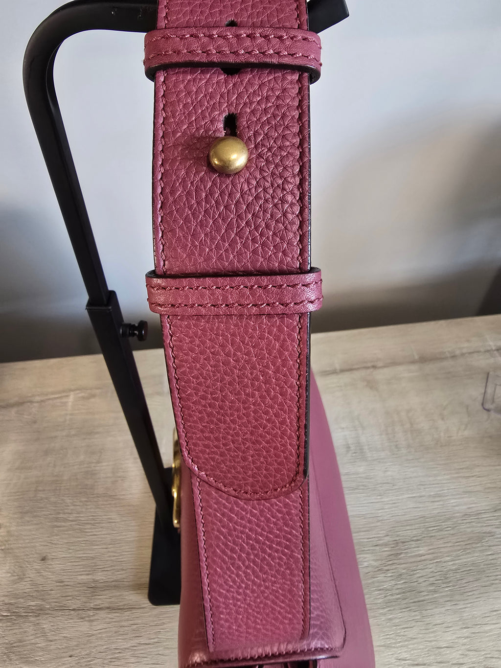 Gucci GG Marmont Medium Shoulder Bag Dark Mauve Matelassé Leather Gold Hardware
