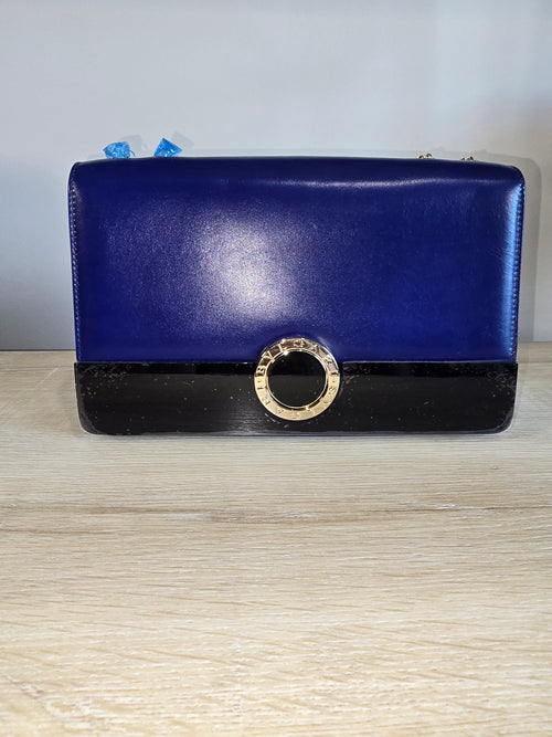 Bvlgari "Bvlgari-Bvlgari" Crossbody Shoulder Bag in Blue & Black