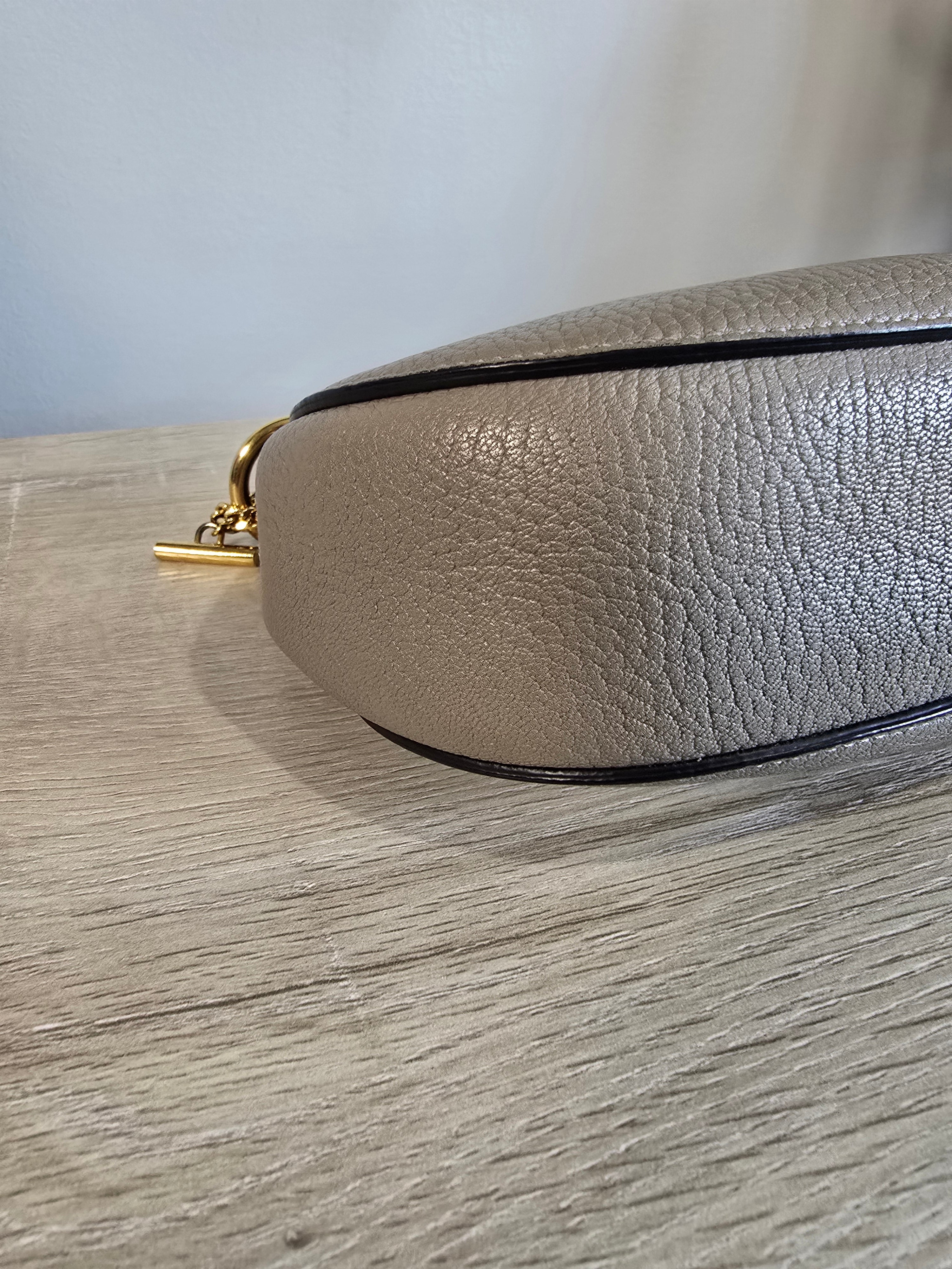 Chloé Drew Bag Motty Grey Textured Leather Gold Hardware