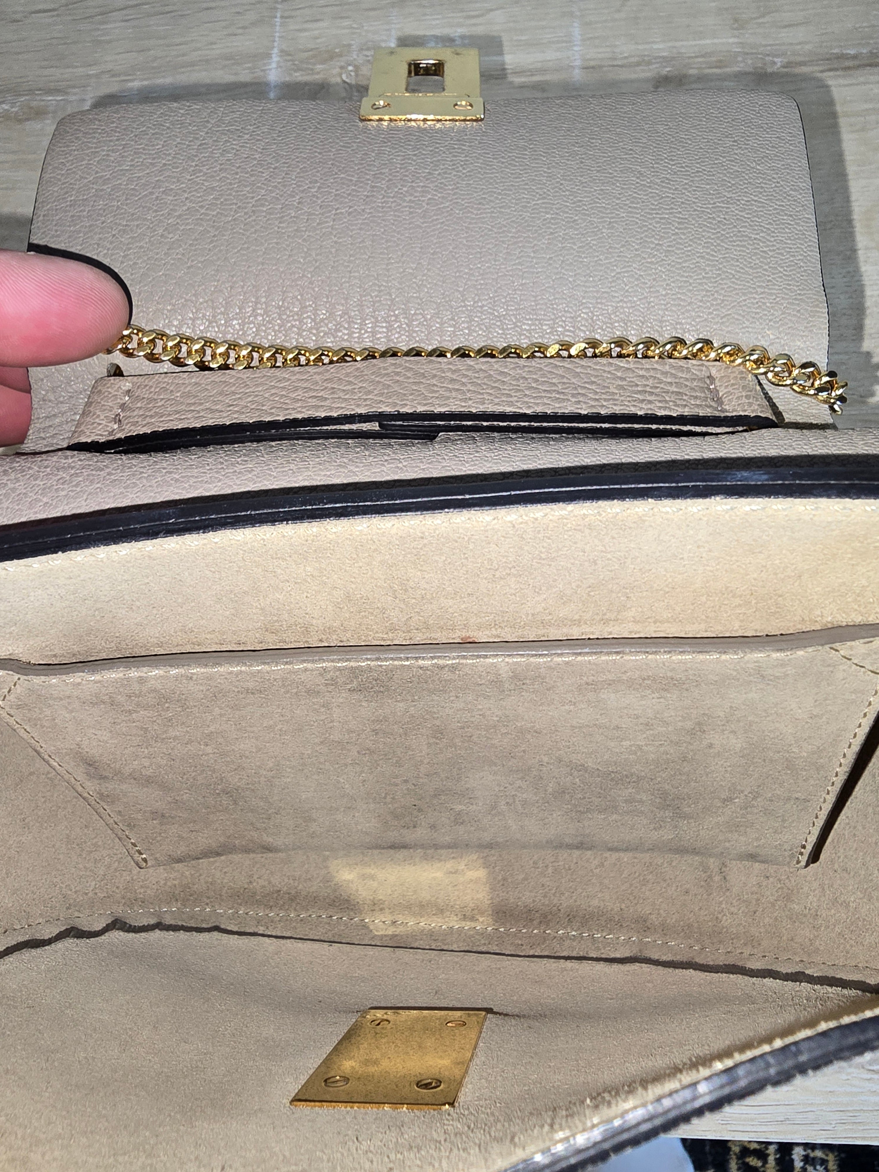 Chloé Drew Bag Motty Grey Textured Leather Gold Hardware