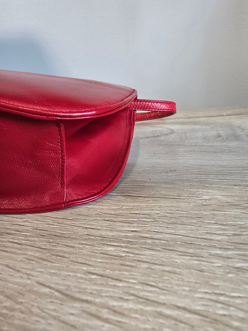 Prada Madras Pochette Red Leather Shoulder Bag Gold Hardware