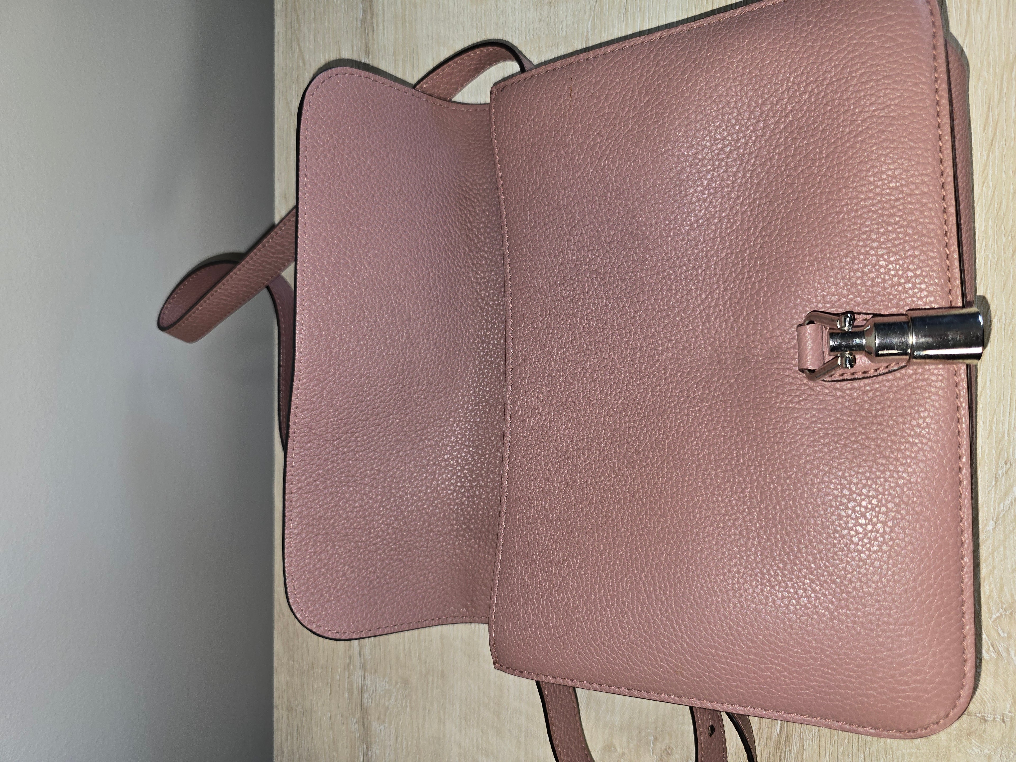 Gucci Jackie Soft Flap Shoulder Bag Pink Pebbled Leather Silver Hardware