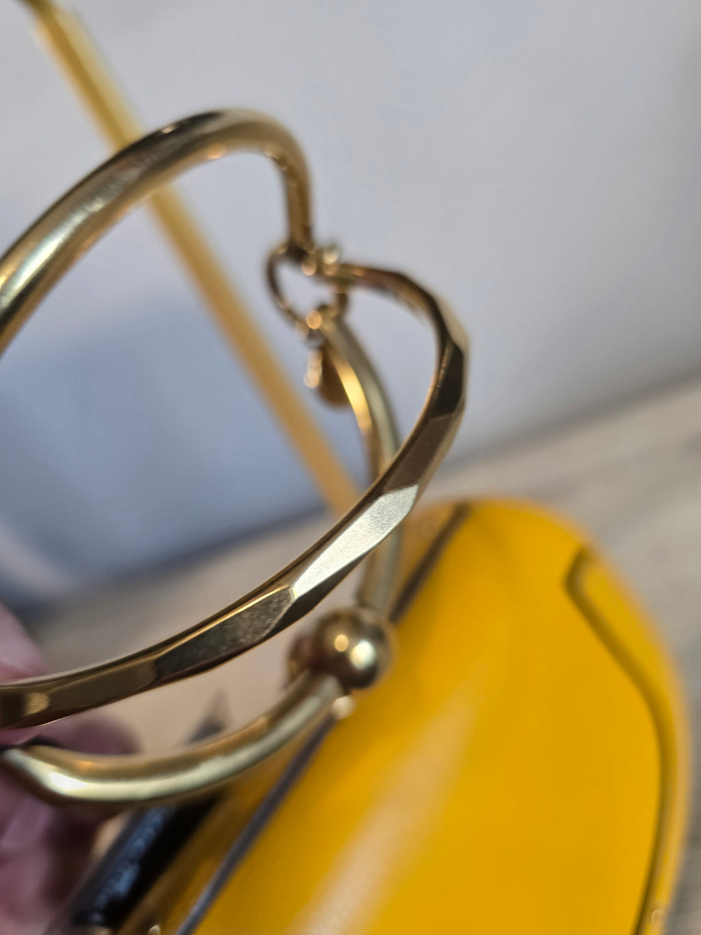 Chloé Small Nile Bracelet Bag Yellow Leather Suede Gold Hardware