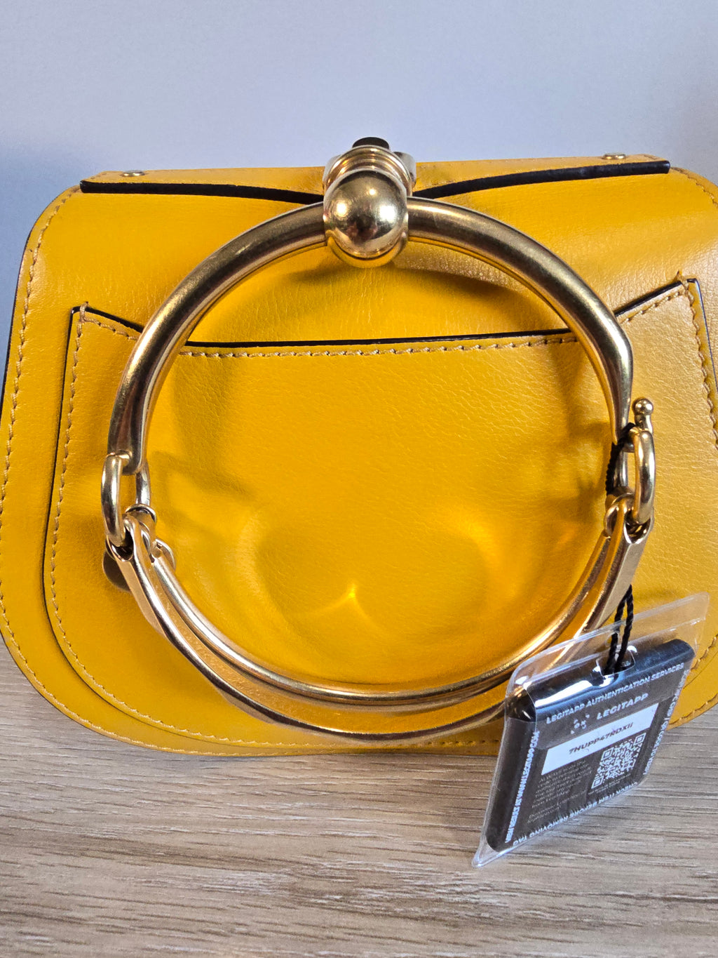 Chloé Small Nile Bracelet Bag Yellow Leather Suede Gold Hardware