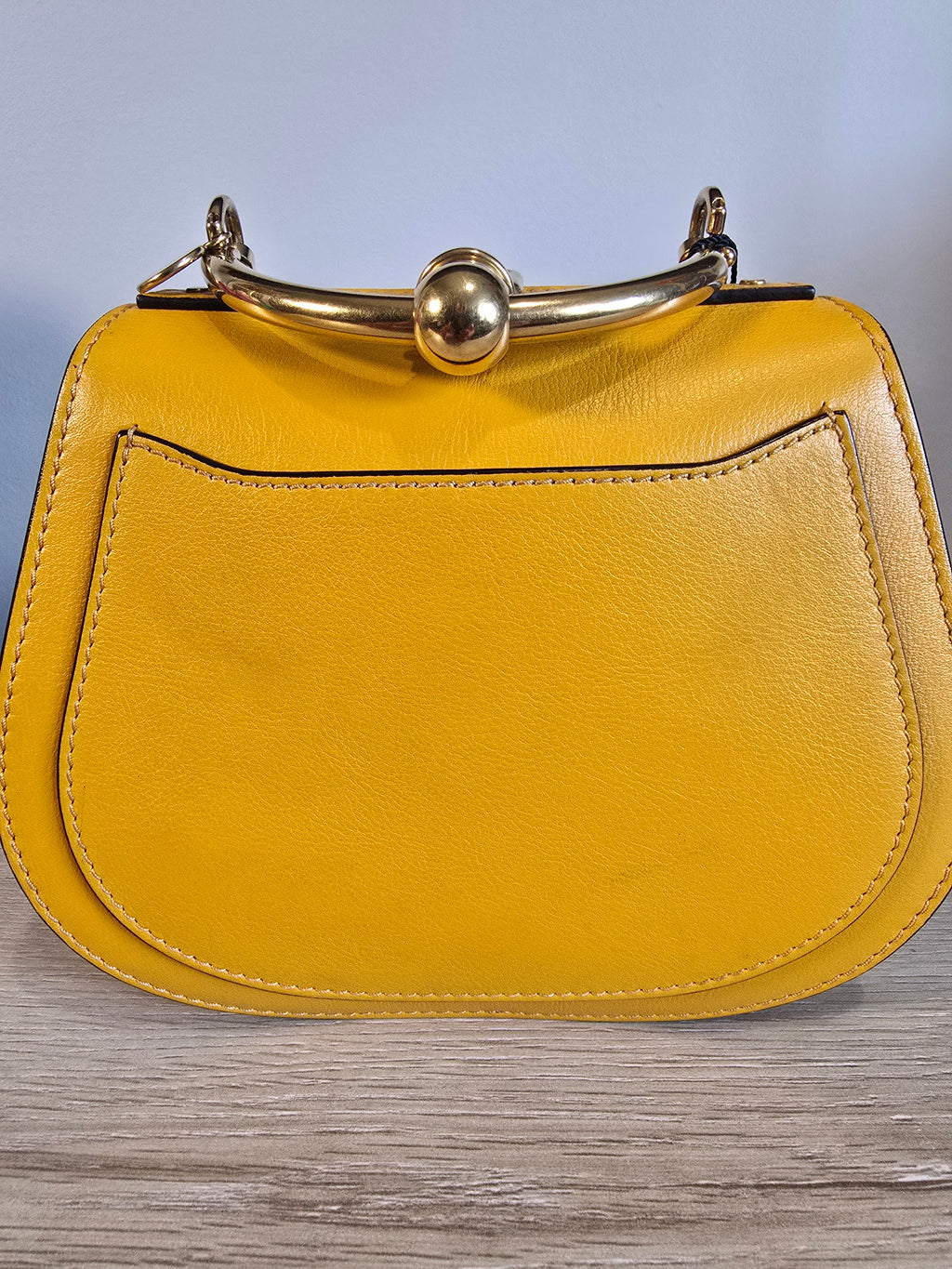 Chloé Small Nile Bracelet Bag Yellow Leather Suede Gold Hardware