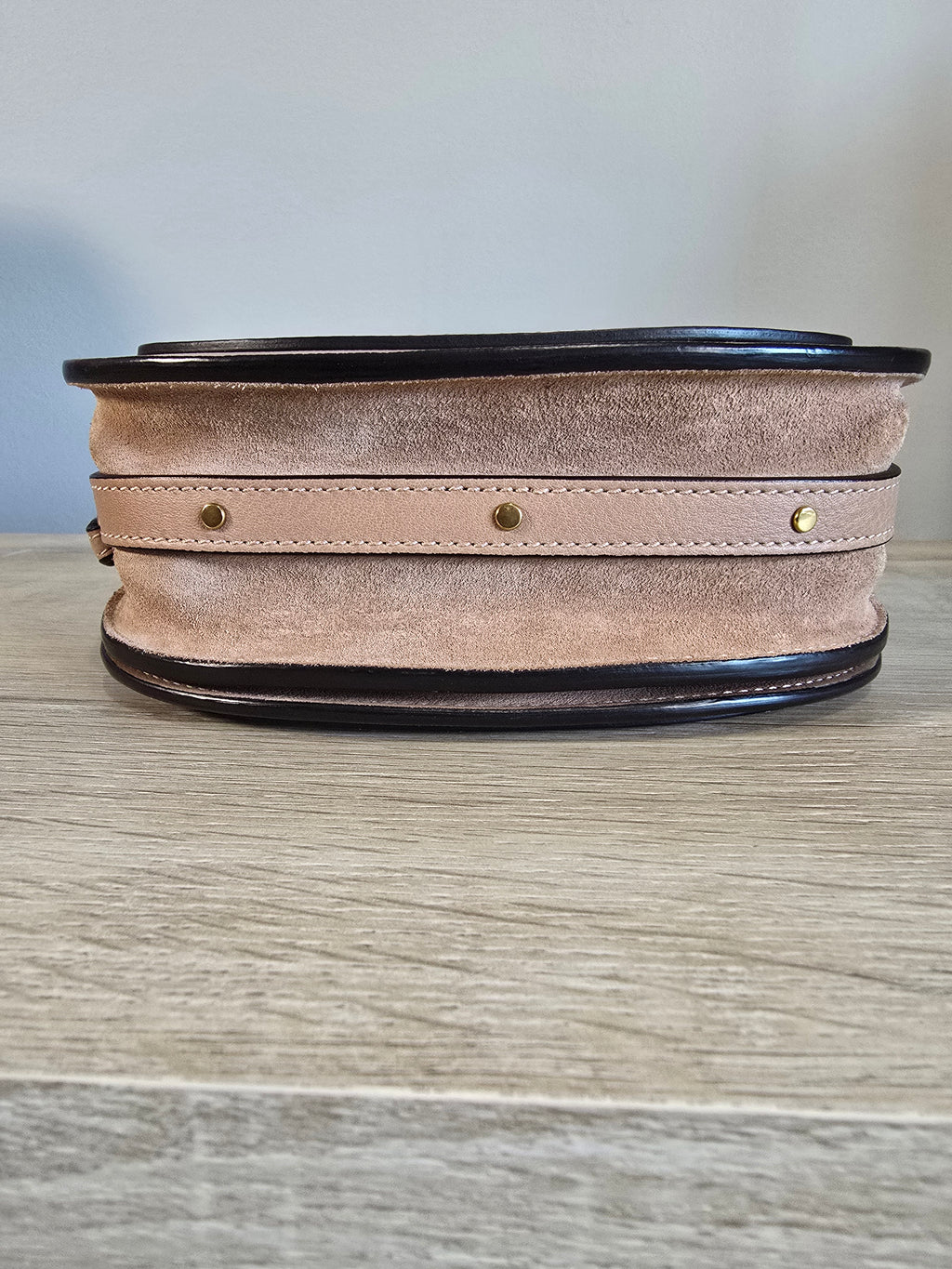 Chloé Small Nile Bracelet Bag Pink Leather Suede Gold Hardware