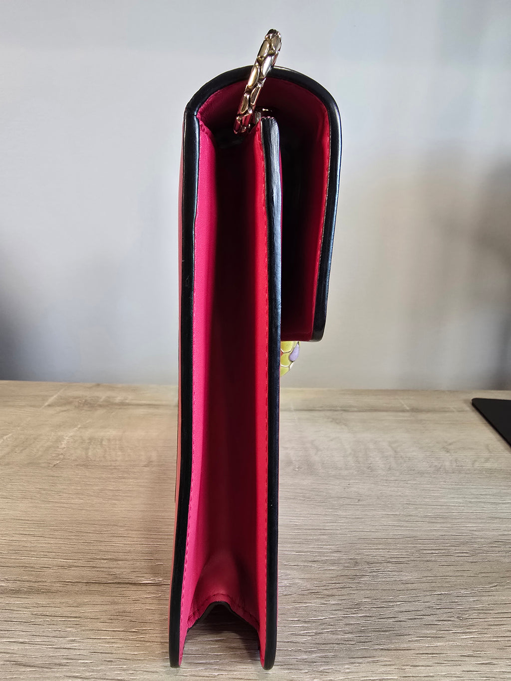 Bvlgari Serpenti Forever Medium Shoulder Bag Hot Pink Leather Gold Hardware Chain Strap