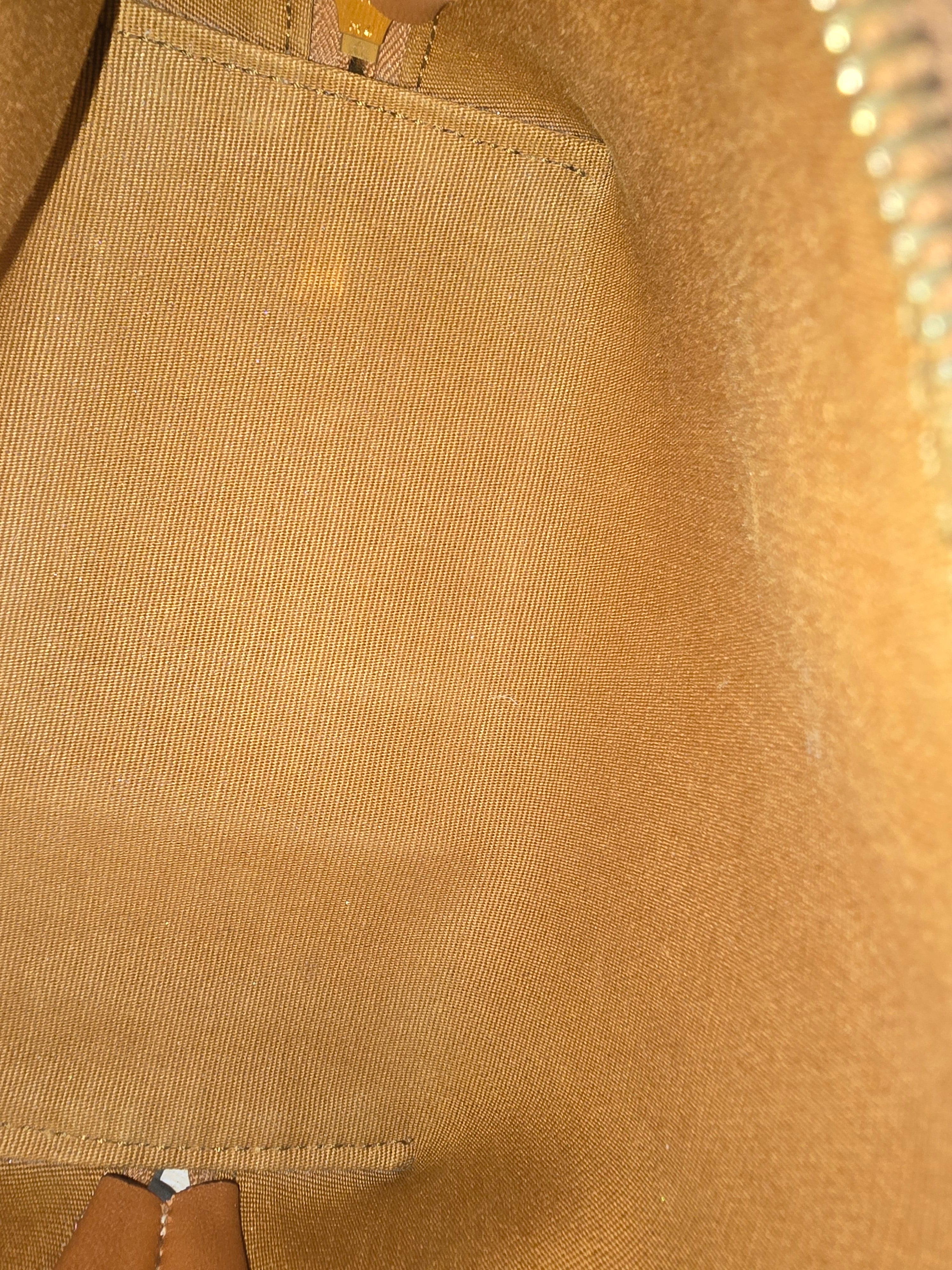 Céline Clutch on Chain Triomphe Canvas White Tan Lambskin Gold Hardware