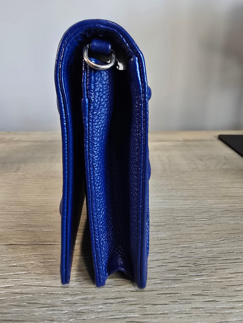 Christian Dior Diorama Wallet on Chain Blue Quilted Leather Silver Hardware