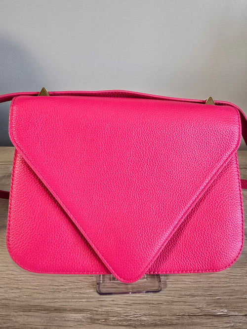 Bottega Veneta Envelope Bag Bright Pink Smooth Leather Gold Hardware