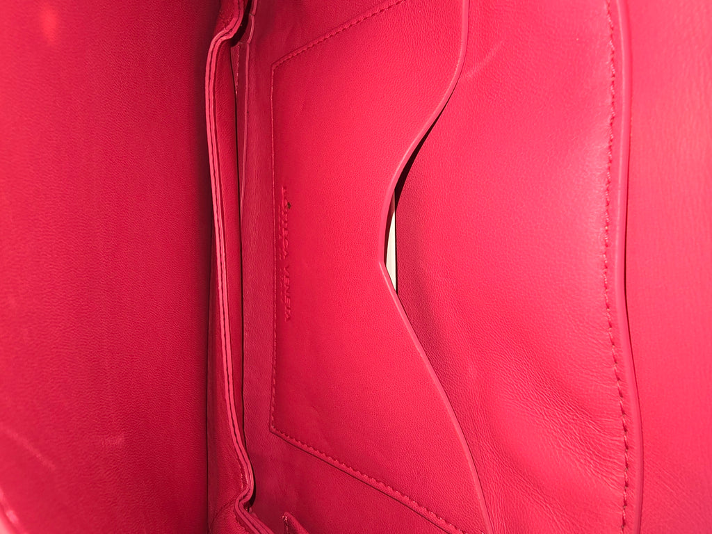 Bottega Veneta Envelope Bag Bright Pink Smooth Leather Gold Hardware