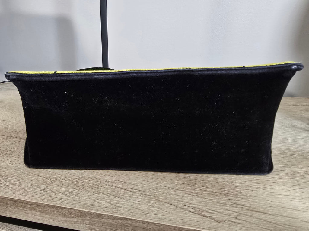 Prada Cahier Shoulder Bag Green Black Velvet Trompe L’Œil Gold Hardware