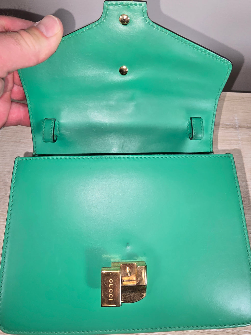Gucci Sylvie Mini Top Handle Bag Green Leather Gold Hardware Red White Blue Rope Strap