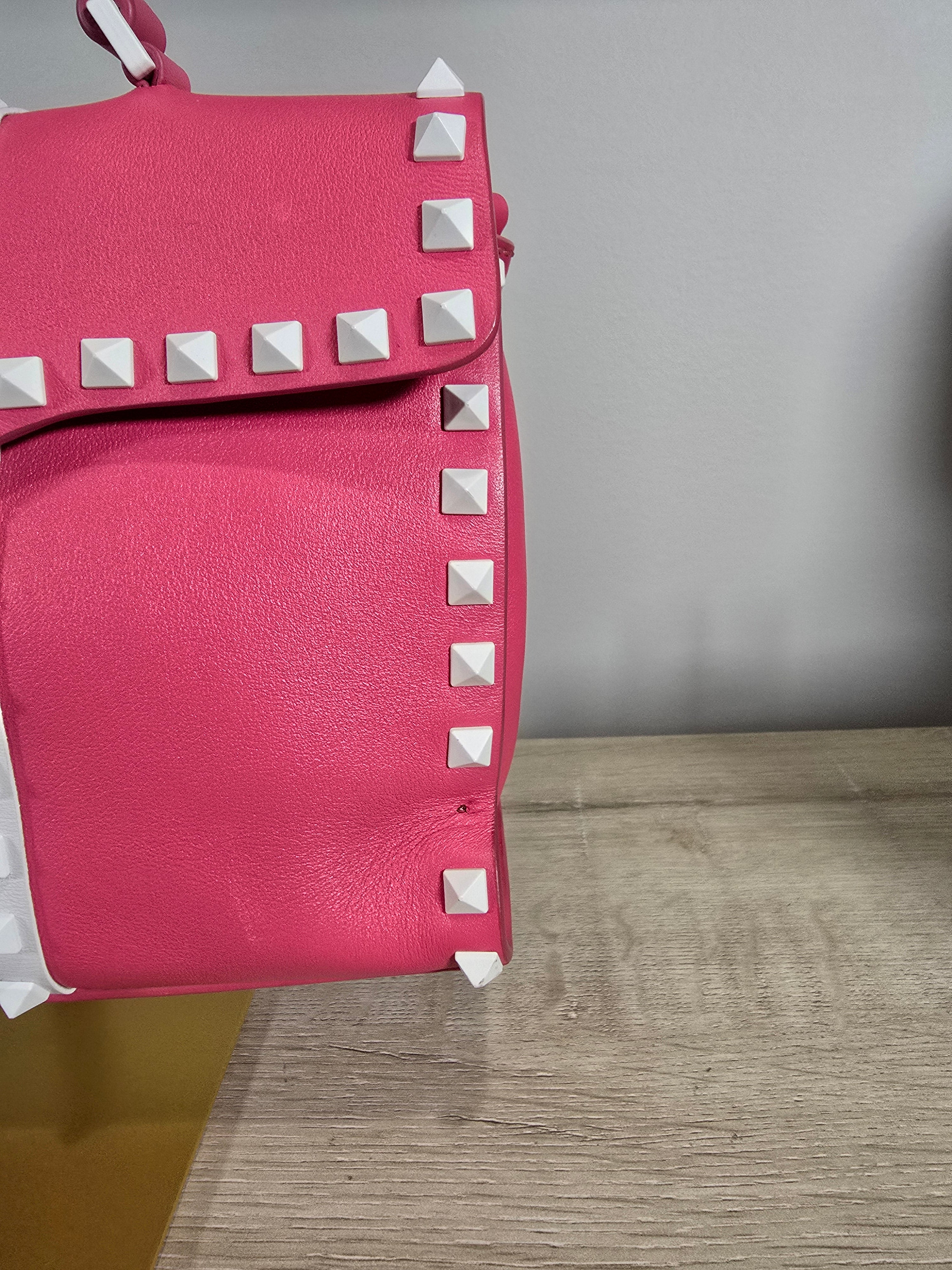 Valentino Garavani My Rockstud Shoulder Bag Pink White Leather Studded Strap