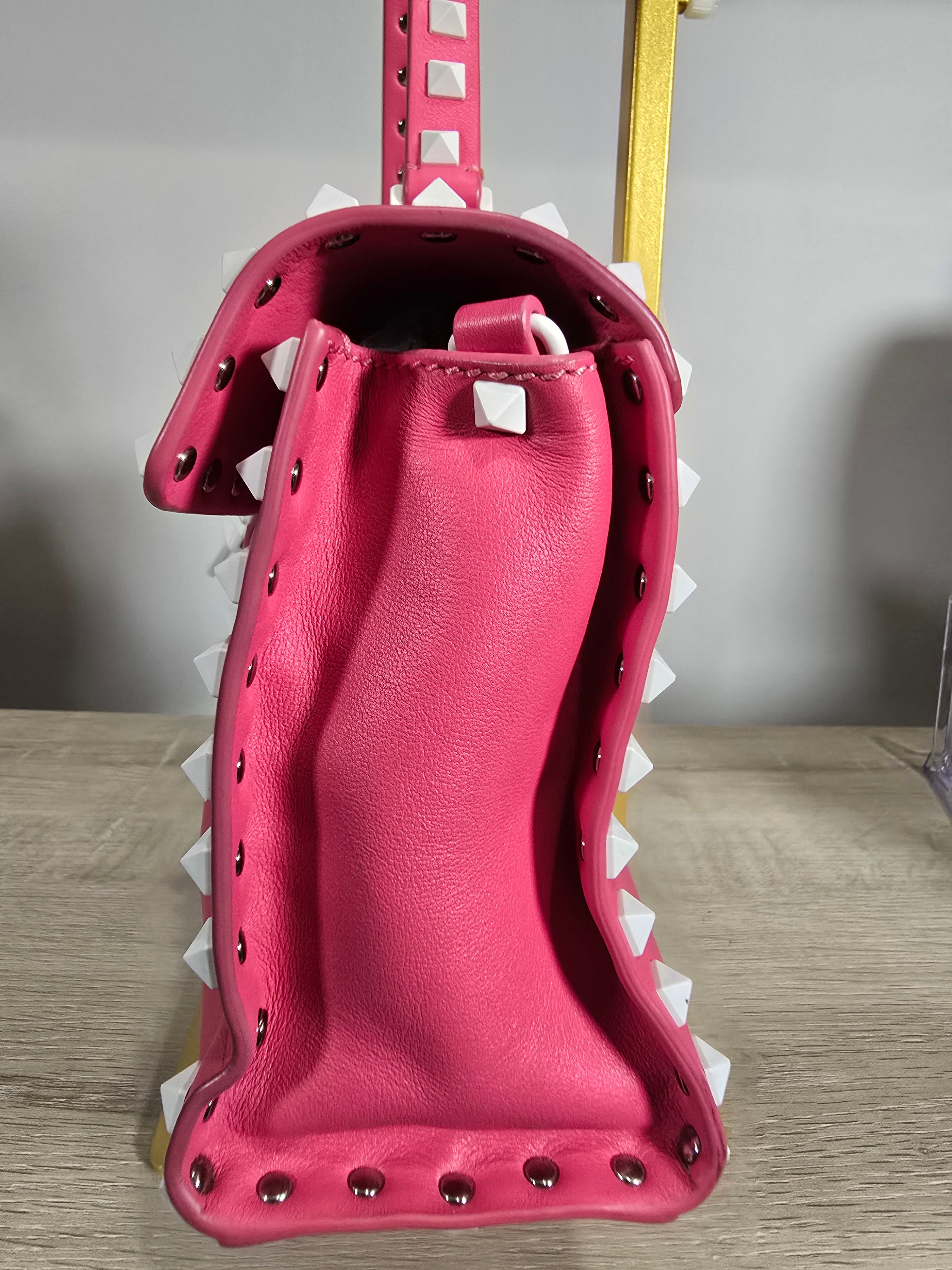 Valentino Garavani My Rockstud Shoulder Bag Pink White Leather Studded Strap