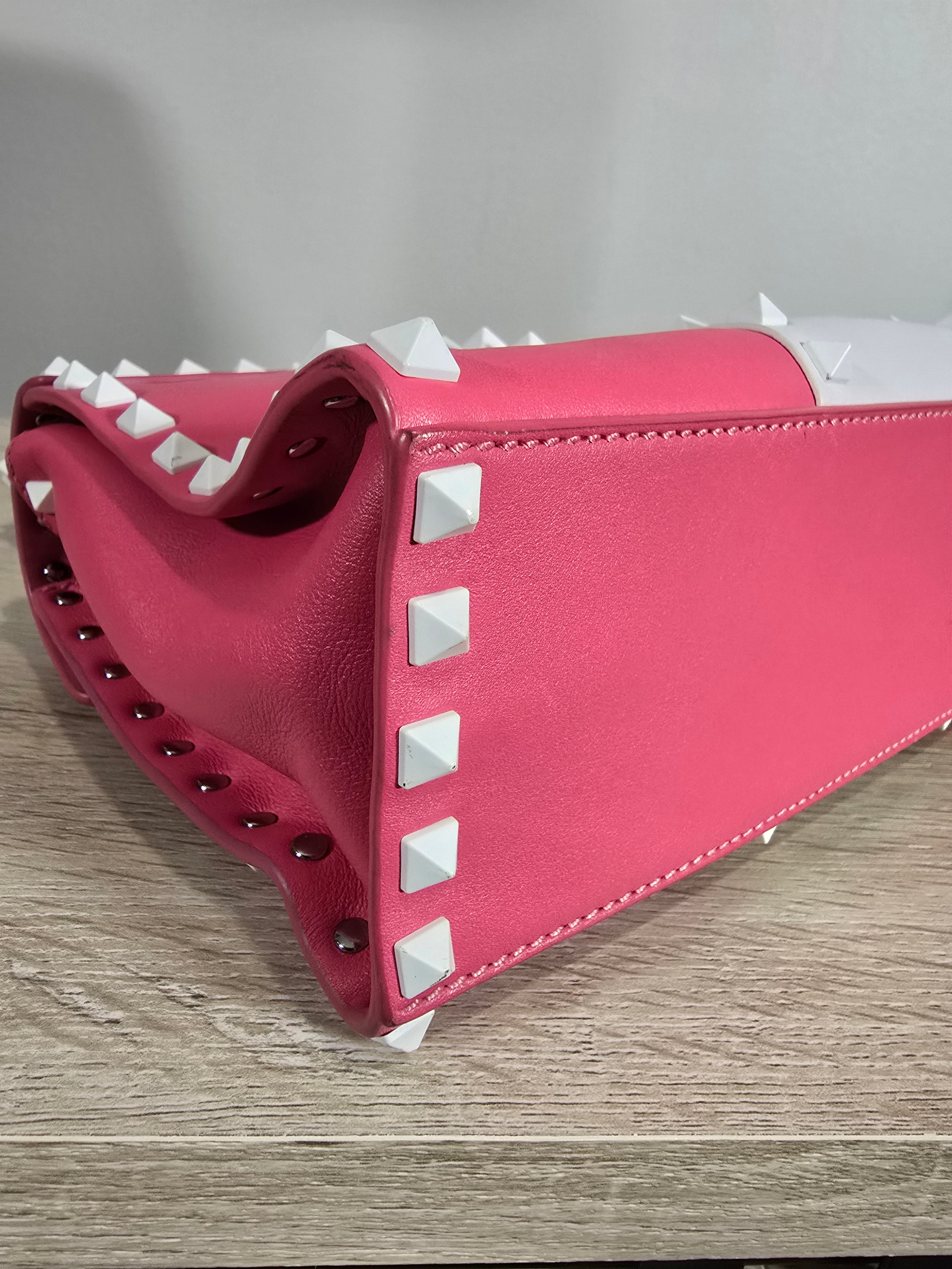 Valentino Garavani My Rockstud Shoulder Bag Pink White Leather Studded Strap