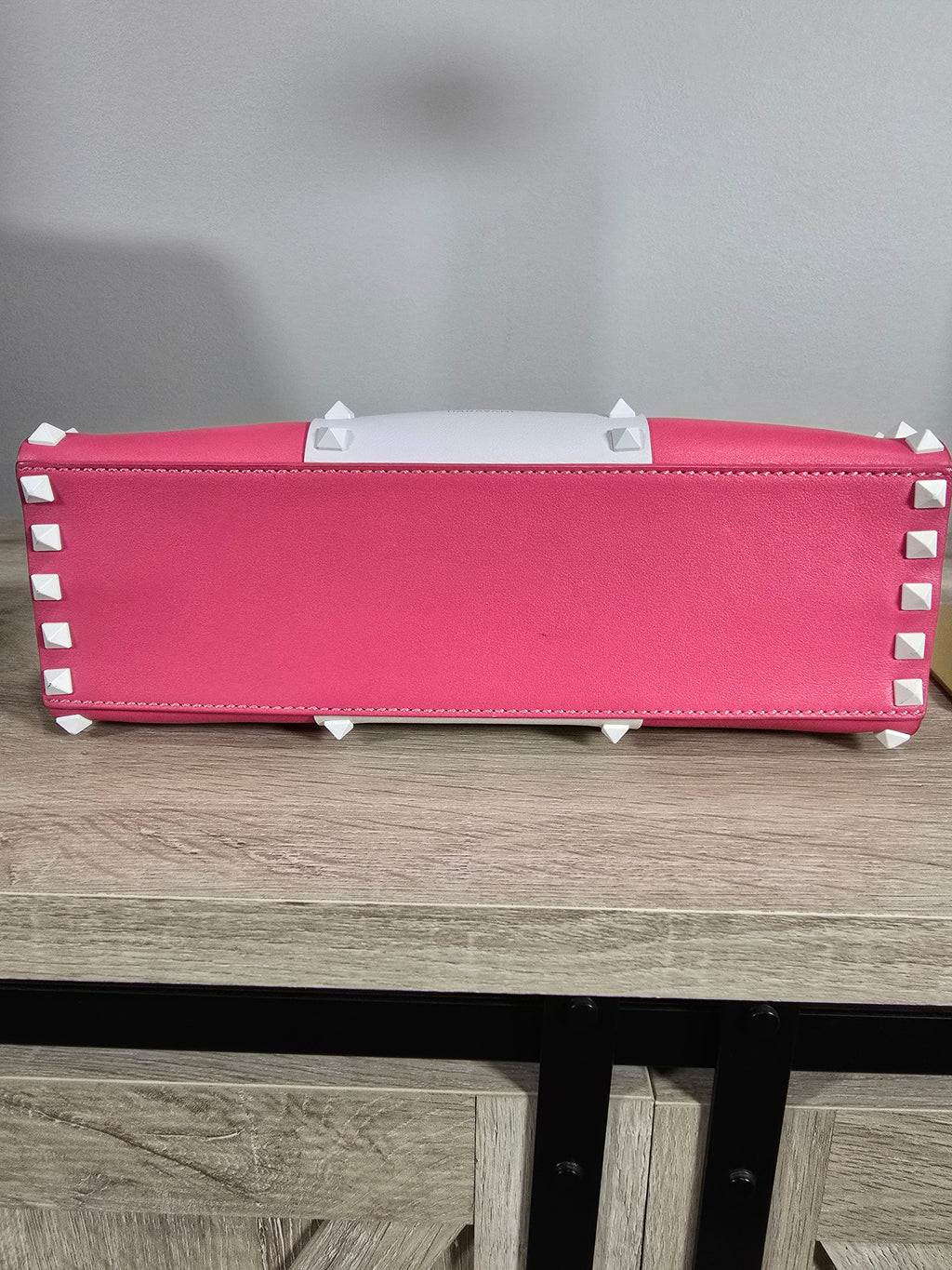 Valentino Garavani My Rockstud Shoulder Bag Pink White Leather Studded Strap
