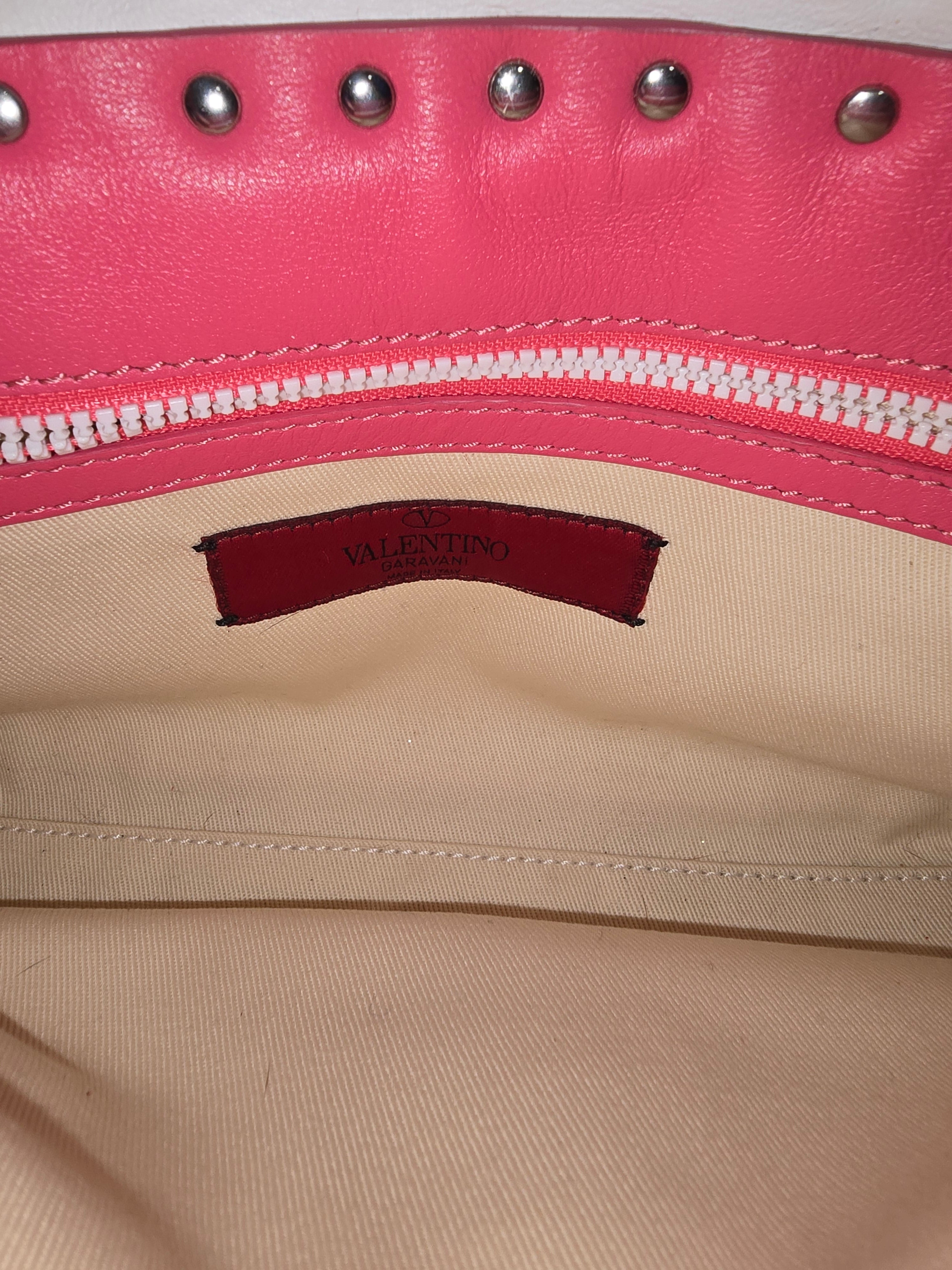 Valentino Garavani My Rockstud Shoulder Bag Pink White Leather Studded Strap
