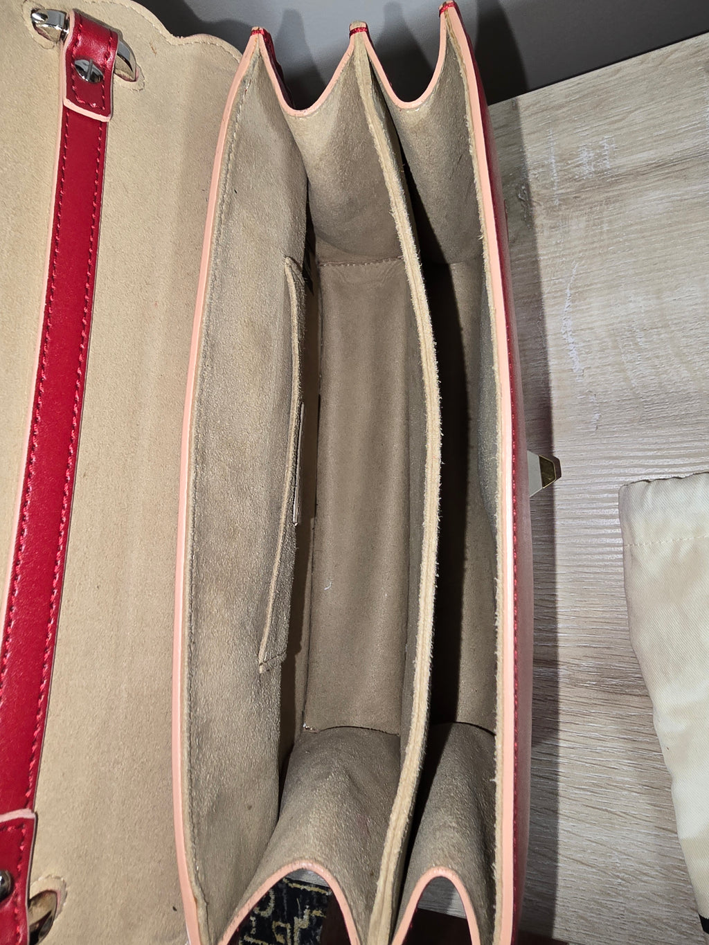 Fendi Kan I Medium Shoulder Bag Red Leather Silver Hardware Chain Strap
