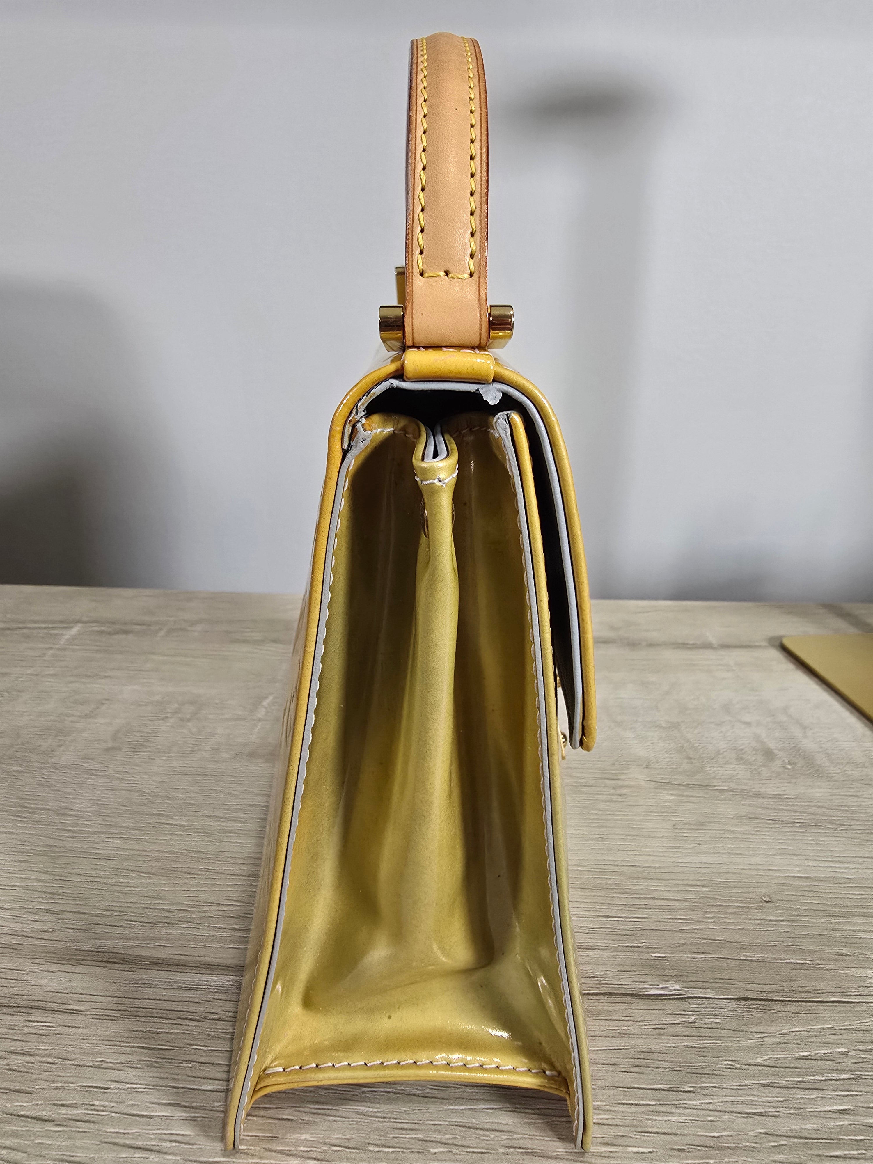 Louis Vuitton Monogram Vernis Spring Street Hand Bag Yellow Gold Hardware