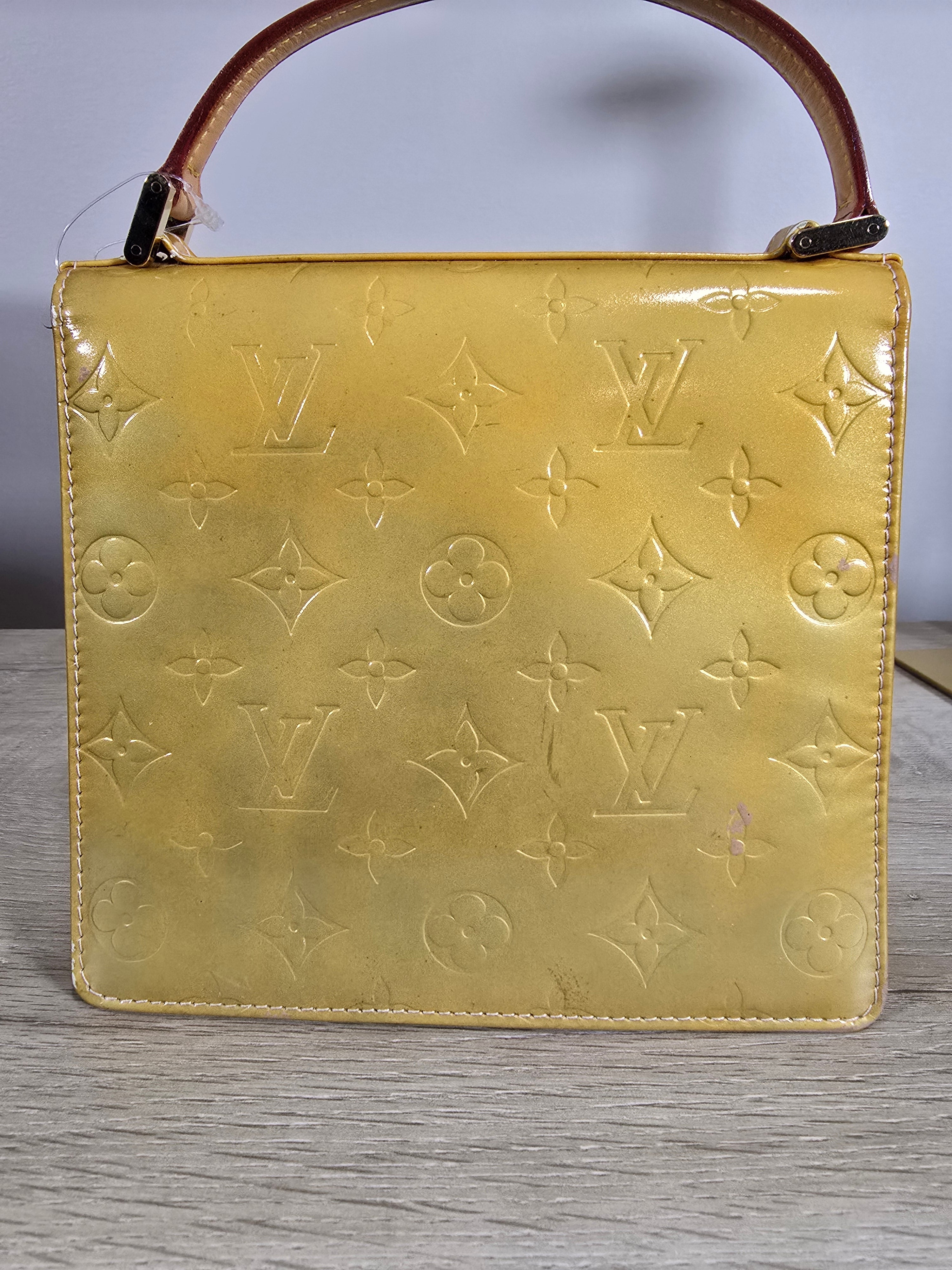 Louis Vuitton Monogram Vernis Spring Street Hand Bag Yellow Gold Hardware