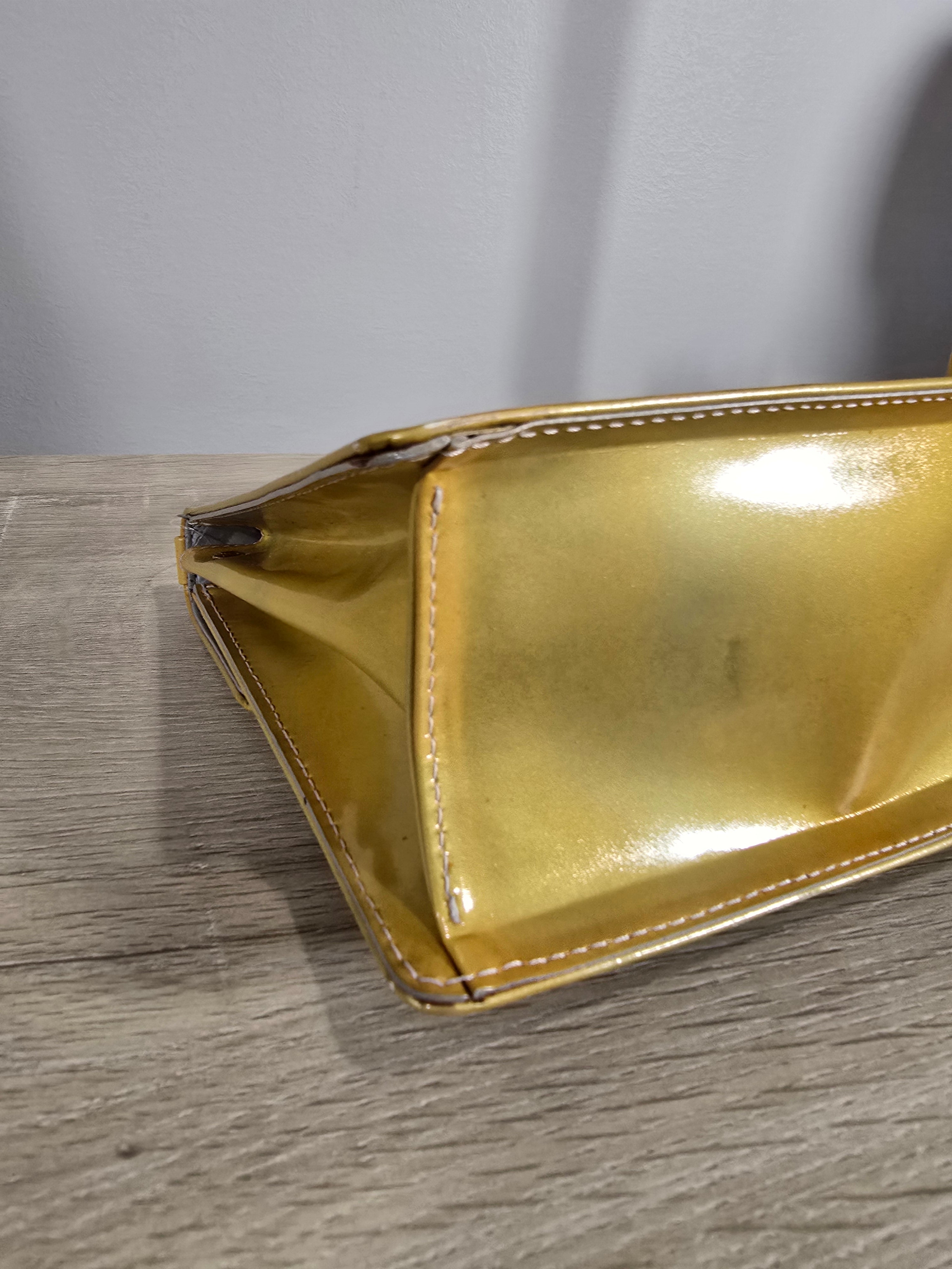 Louis Vuitton Monogram Vernis Spring Street Hand Bag Yellow Gold Hardware