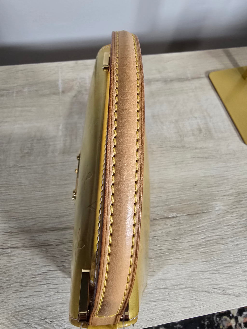 Louis Vuitton Monogram Vernis Spring Street Hand Bag Yellow Gold Hardware