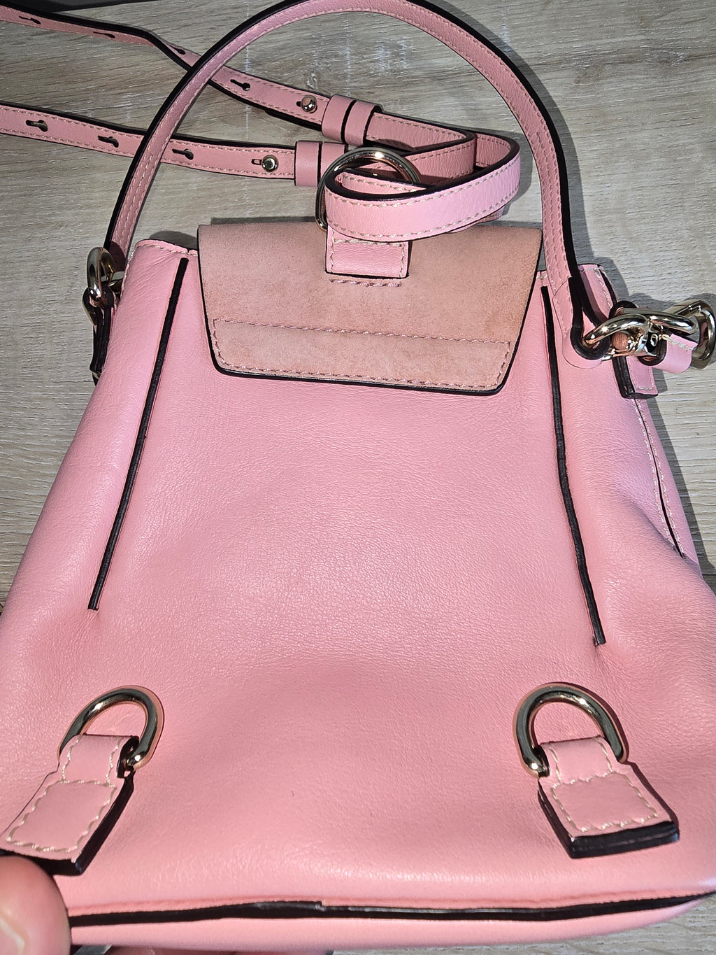 Chloé Mini Faye Backpack Washed Pink Leather