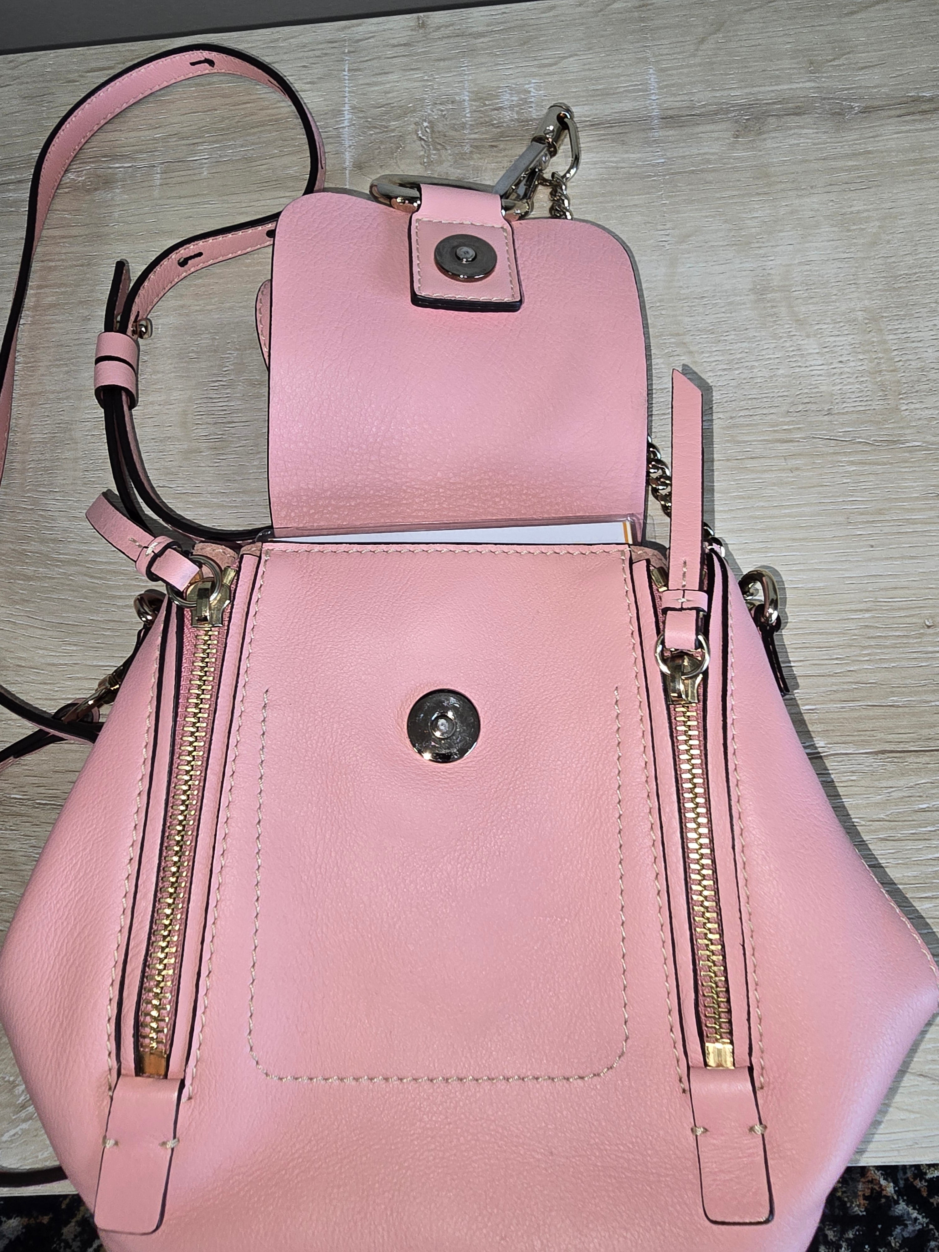 Chloé Mini Faye Backpack Washed Pink Leather
