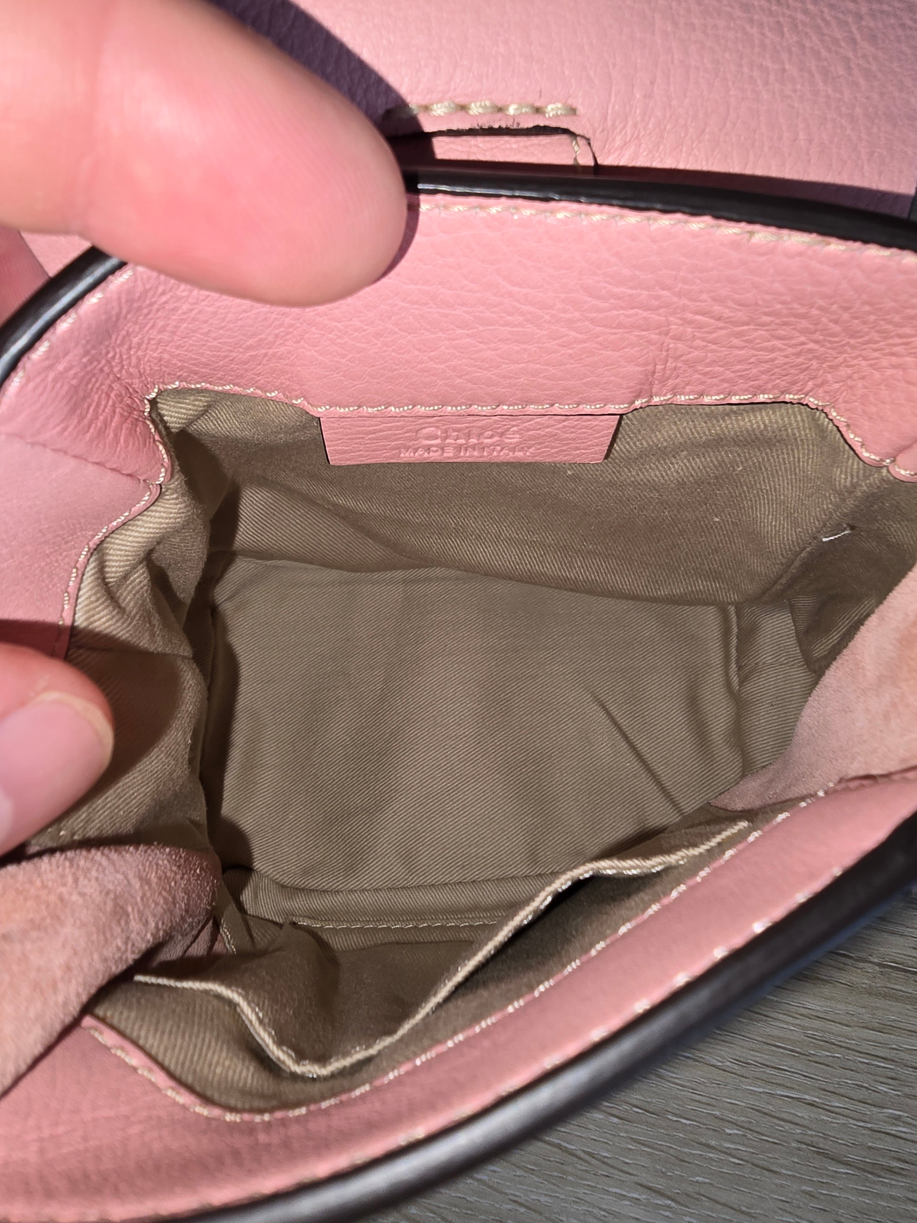 Chloé Mini Faye Backpack Washed Pink Leather